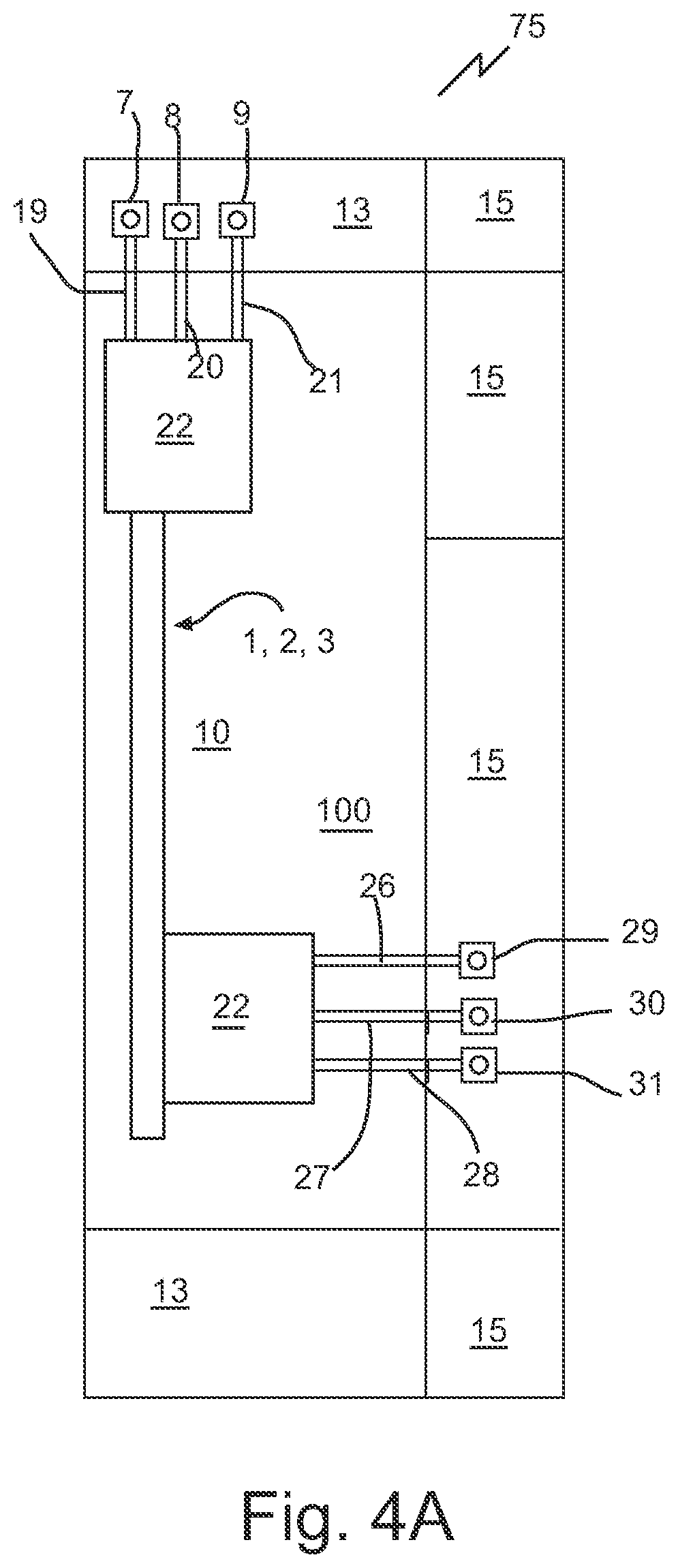 Patent US12155182 Figure 5 – Electrical equipment with additional compartment and wiring to account for temperature limitations of connected conductors