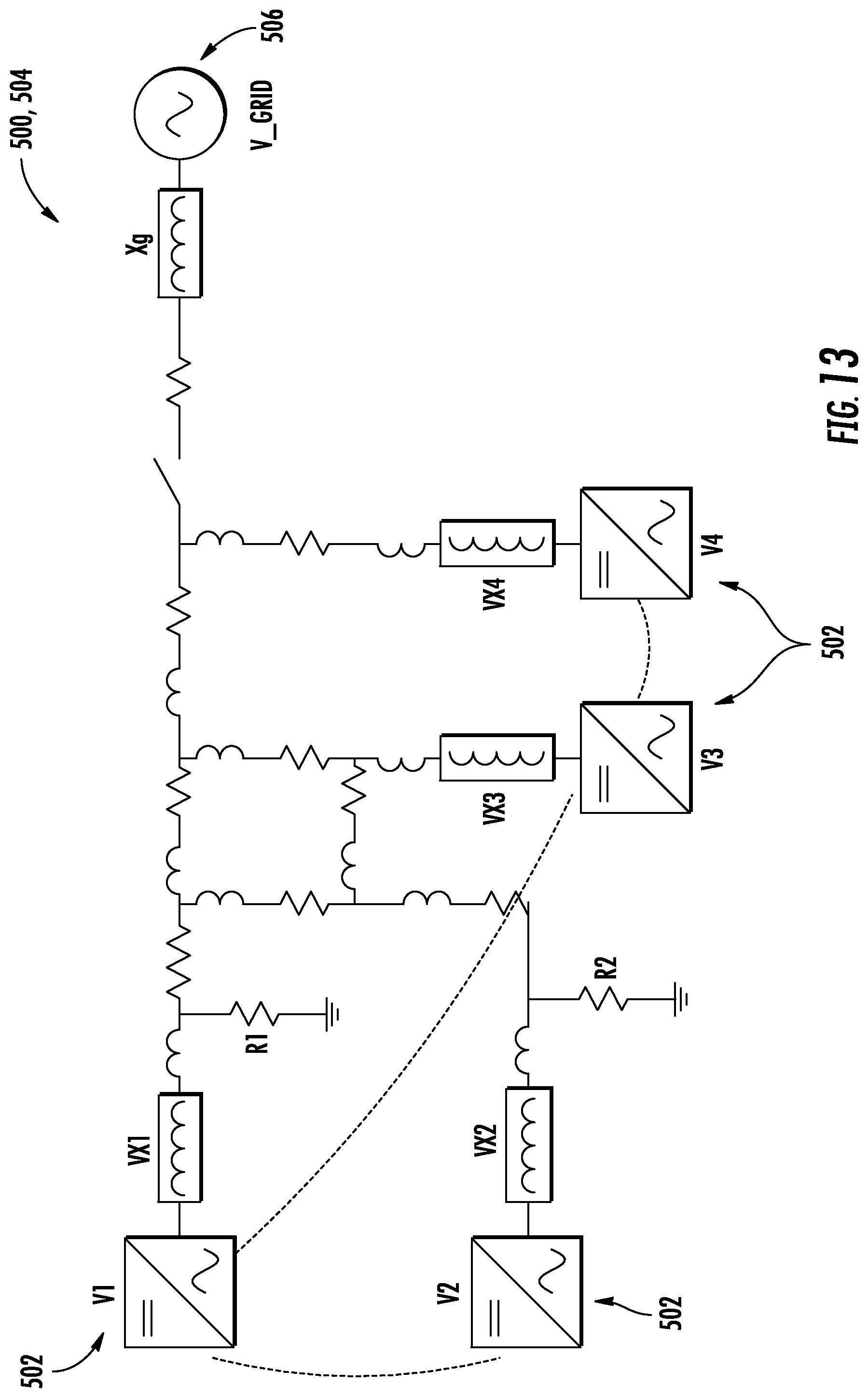 Patent US12155206 Figure 13 – Transient control for a network of distributed grid forming inverter-based resources