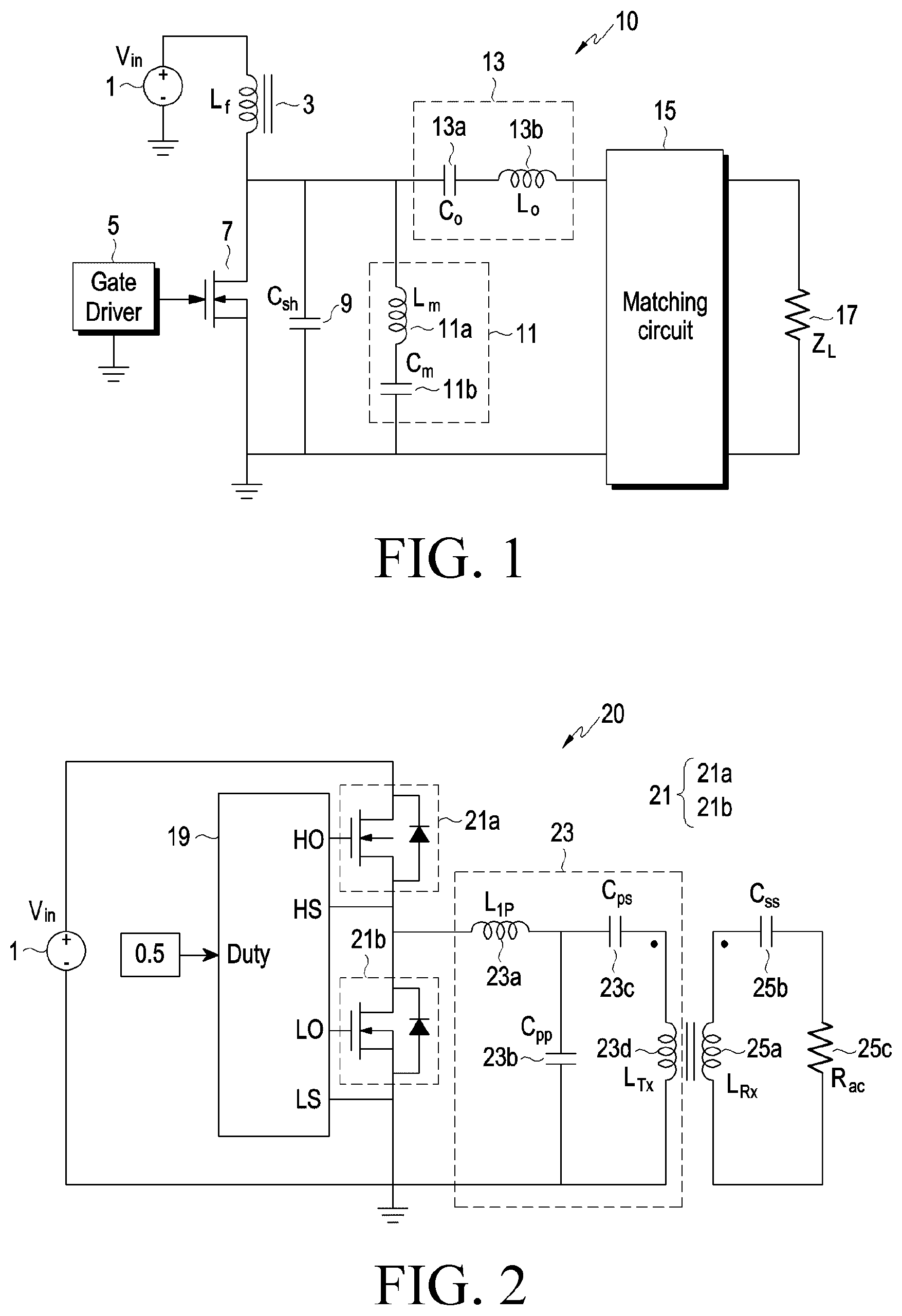 Patent US12155235 Figure 1 – Electronic device including matching circuit for reducing harmonics