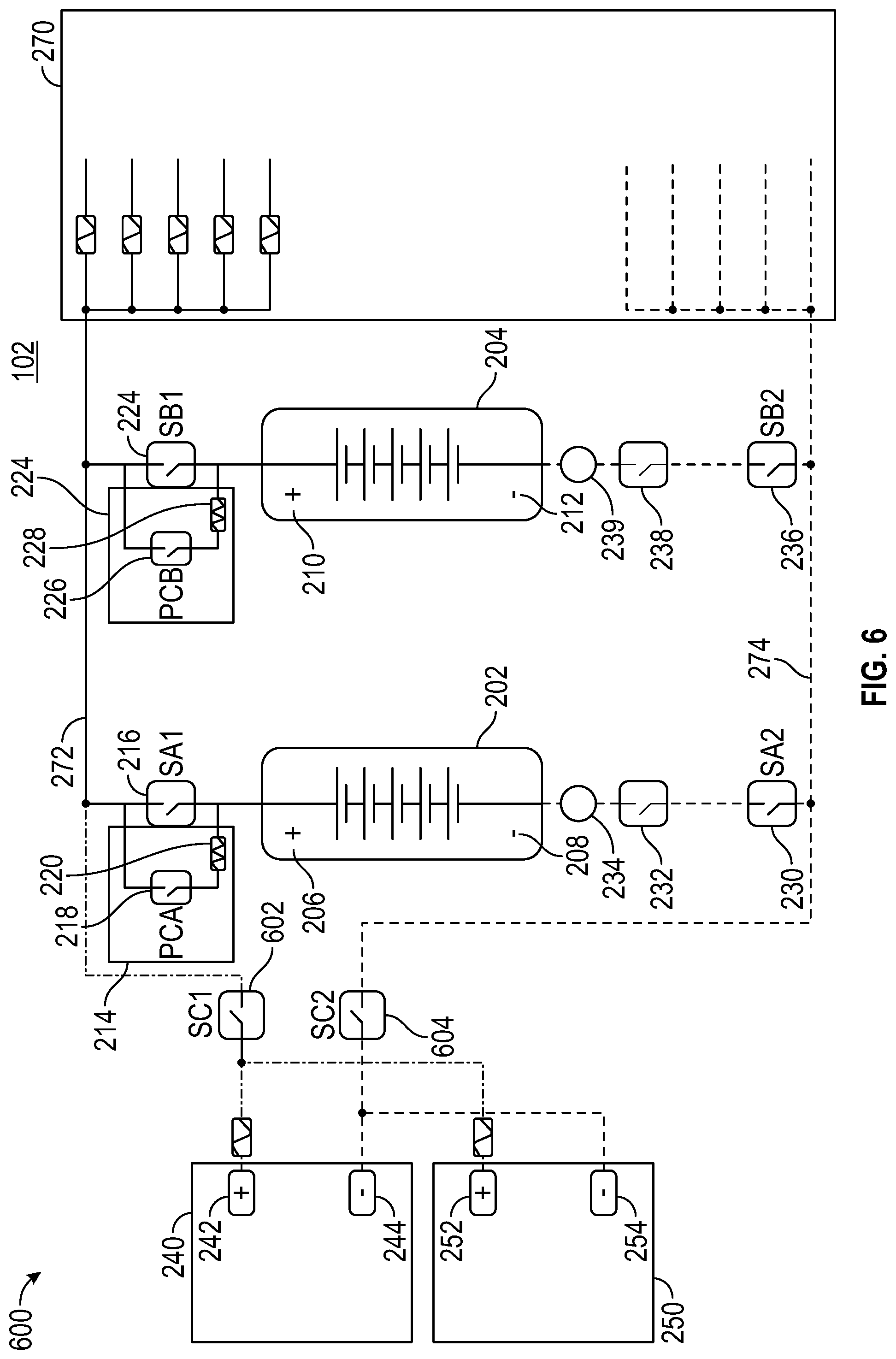 Patent US12155244 Figure 6 – High voltage architecture for multi-port charging system