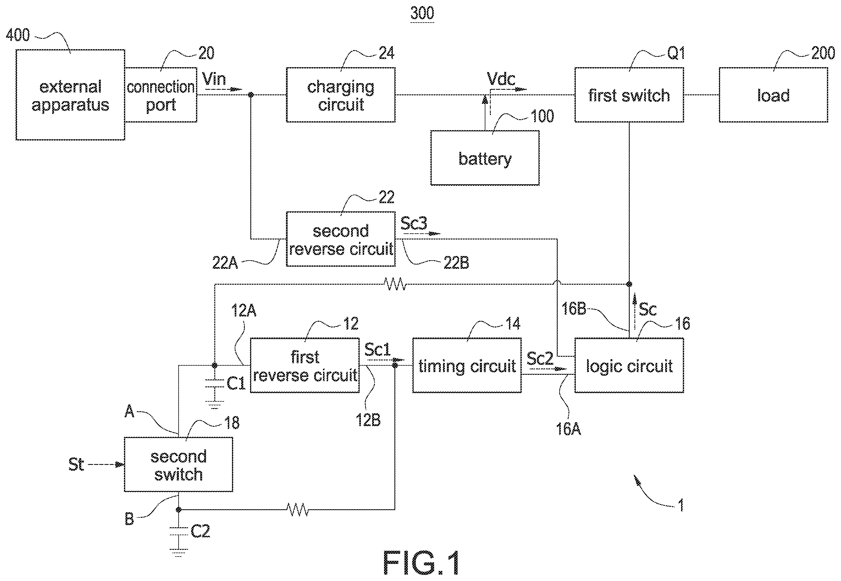 Patent US12155247 Figure 1 – Automatic power-off circuit and automatic power-off method