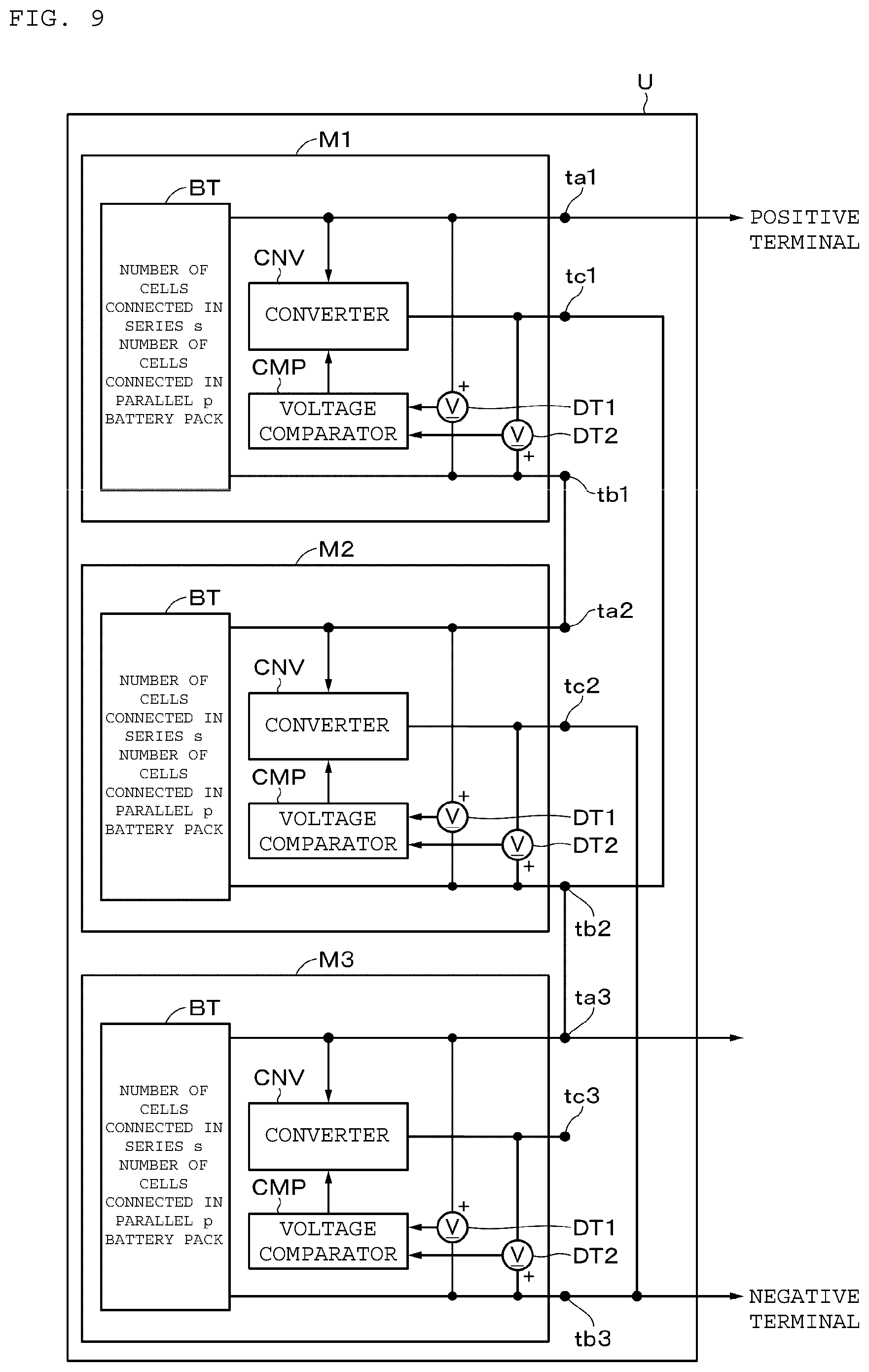 Patent US12155257 Figure 6 – Battery module, battery unit, and converter device