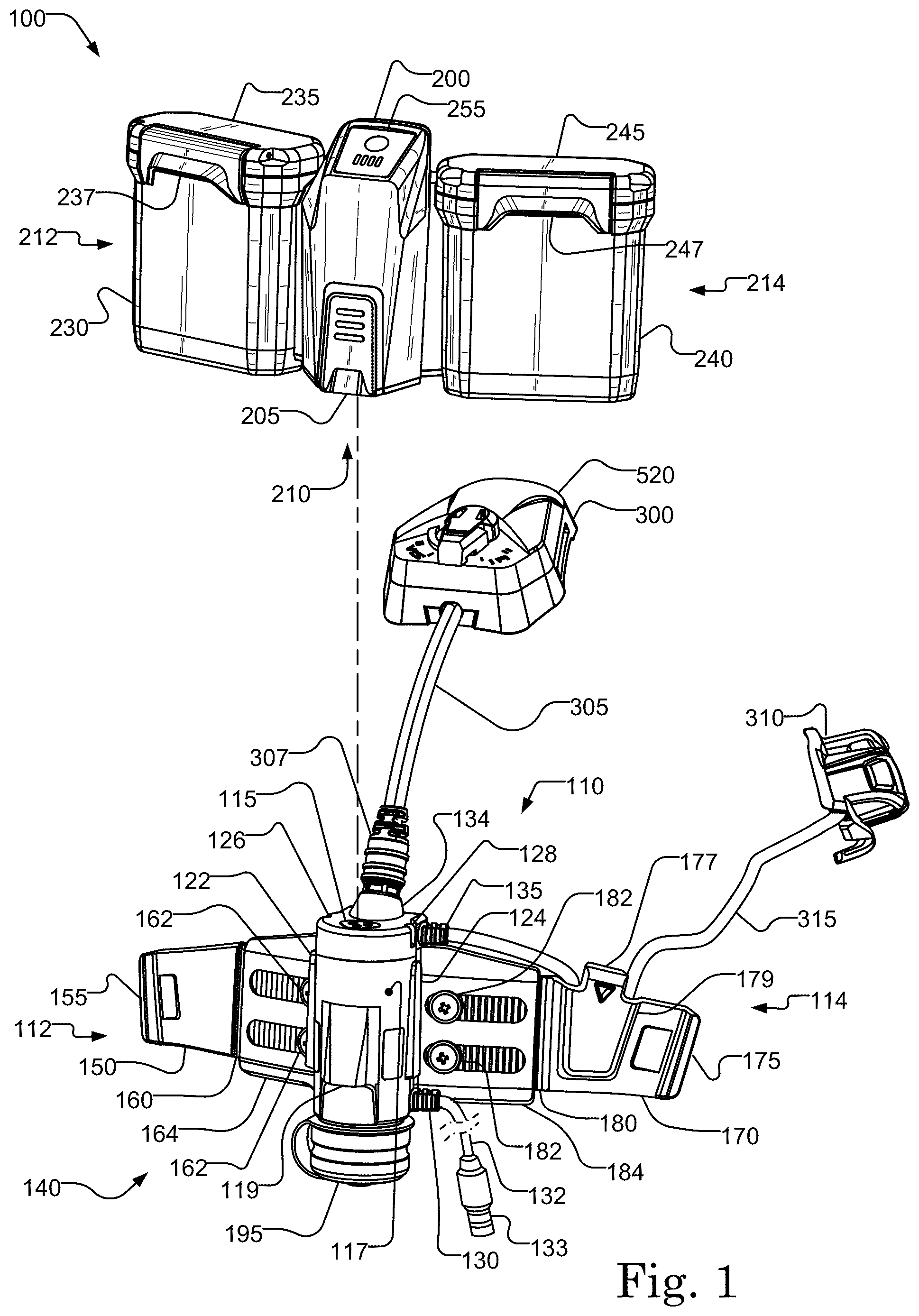 Patent US12155263 — Helmet-mounted power system — Figure 1