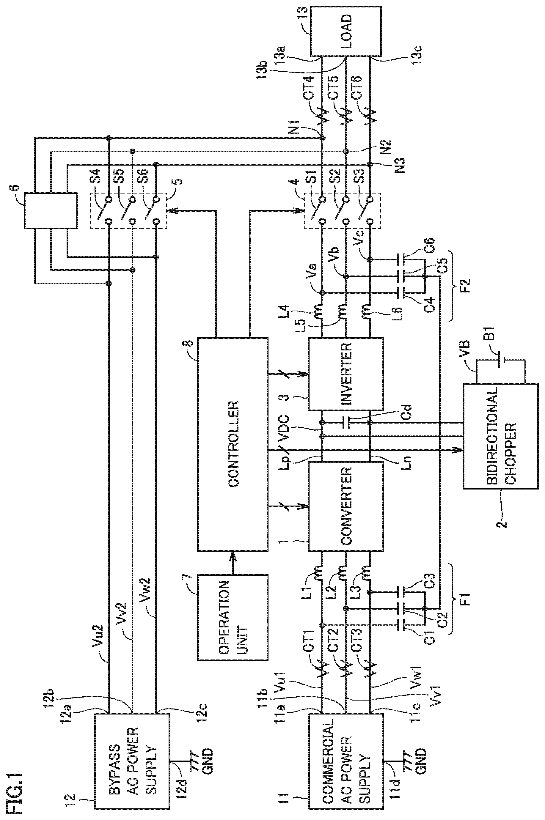 Patent US12155264 Figure 1 – Uninterruptible power supply apparatus