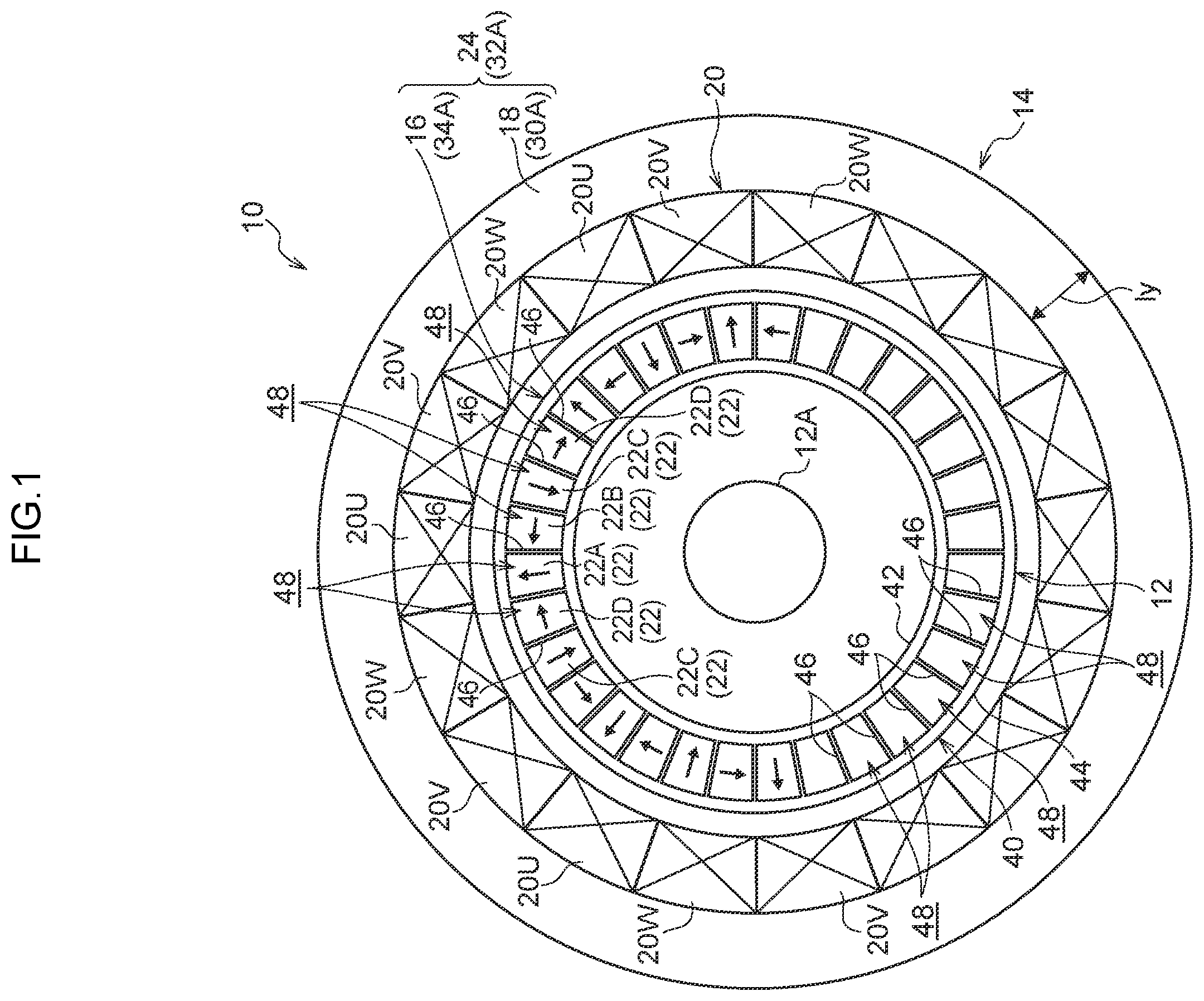 Patent US12155267 Figure 1 – Magnetic field generating device and rotating electrical machine