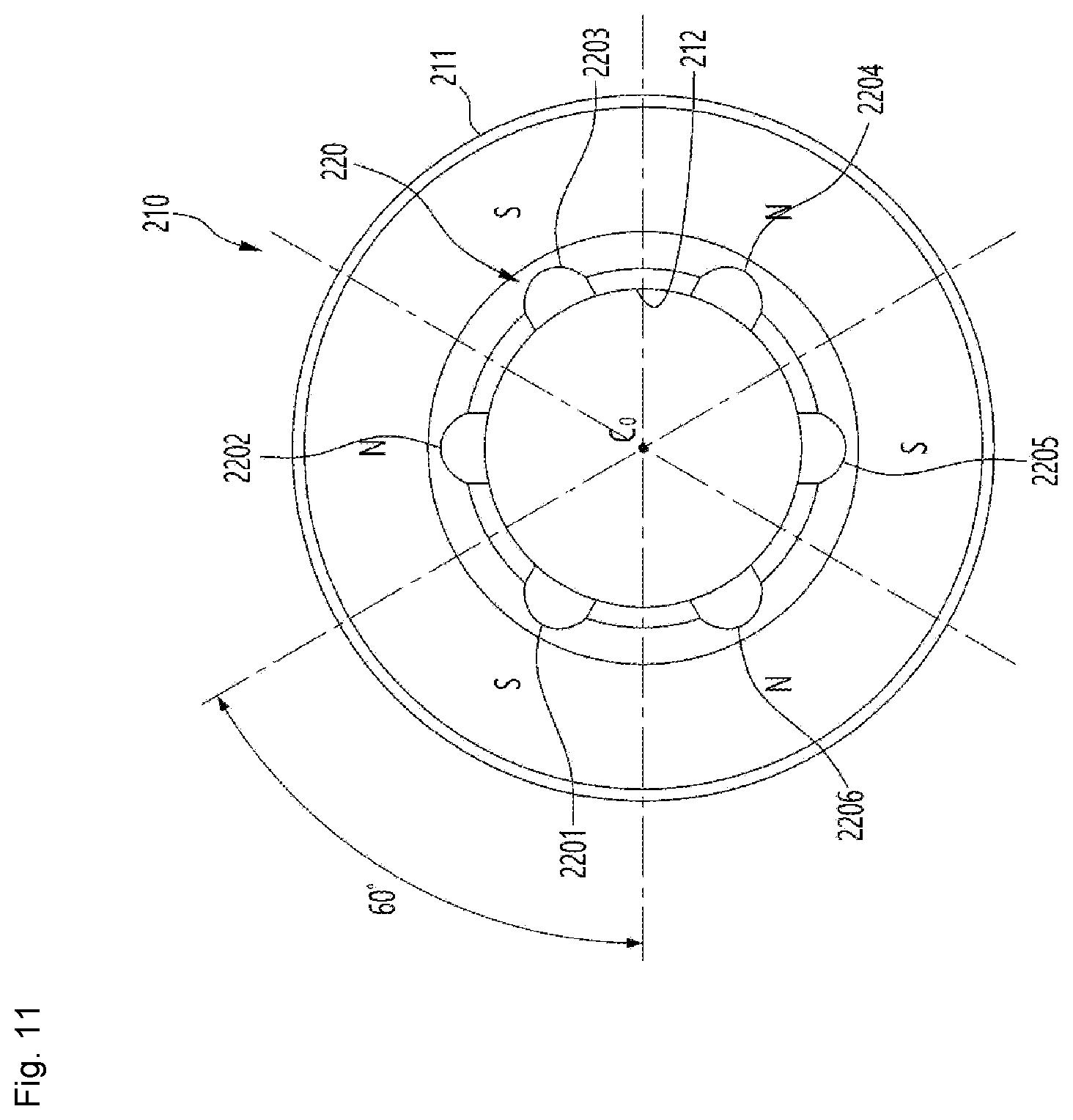Patent US12155272 Figure 11 – Motor and drain pump with fixing structure between the rotor shaft