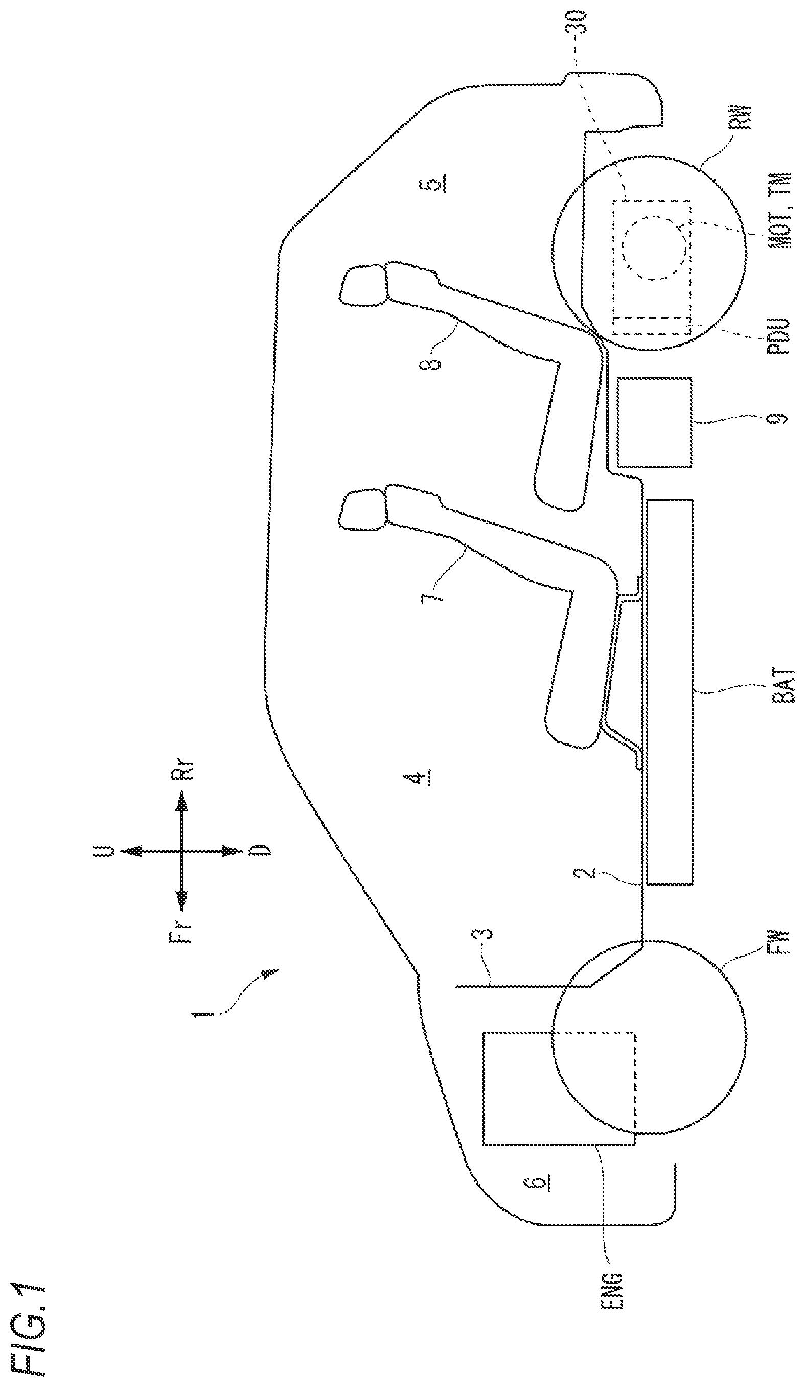 Patent US12155277 Figure 1 – Driving unit and vehicle
