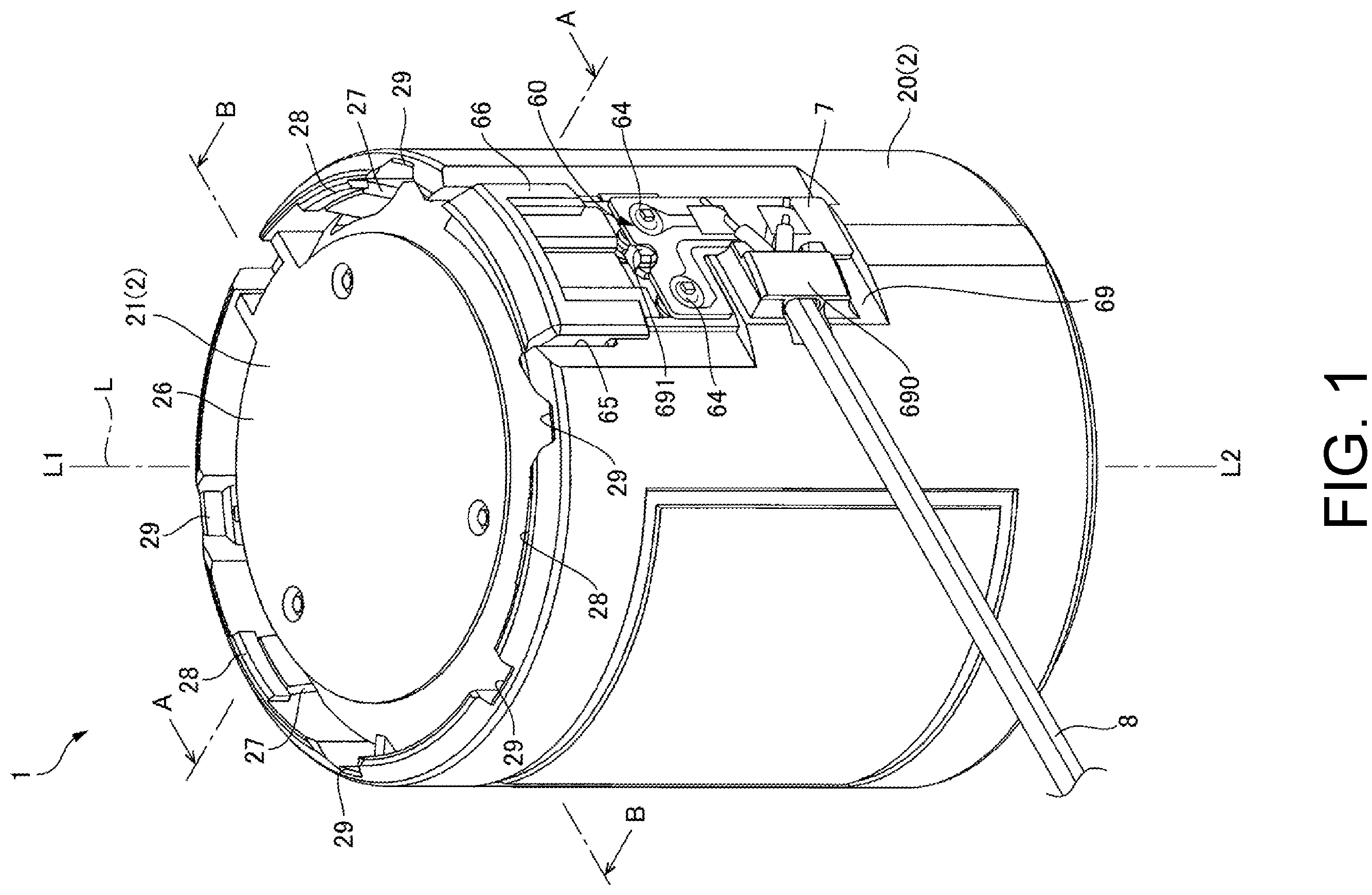 Patent US12155285 Figure 1 – Actuator and lid with pressing convex portions