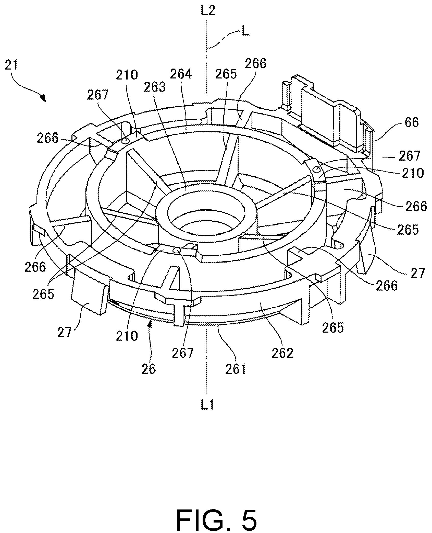 Patent US12155285 Figure 5 – Actuator and lid with pressing convex portions