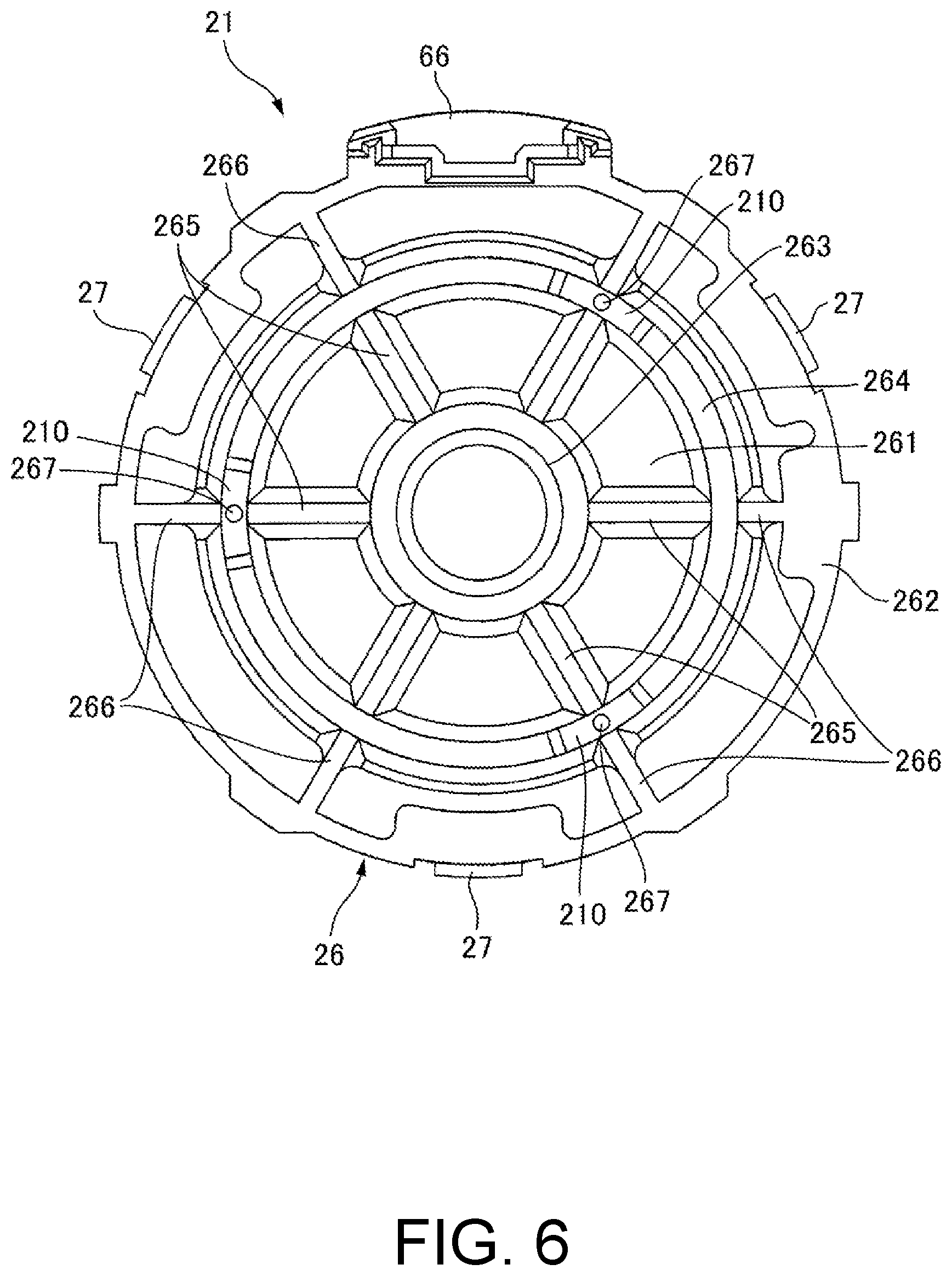 Patent US12155285 Figure 6 – Actuator and lid with pressing convex portions