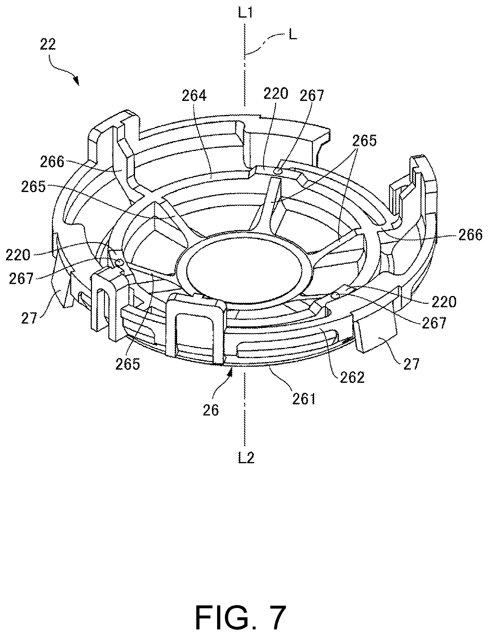 Patent US12155285 Figure 7 – Actuator and lid with pressing convex portions