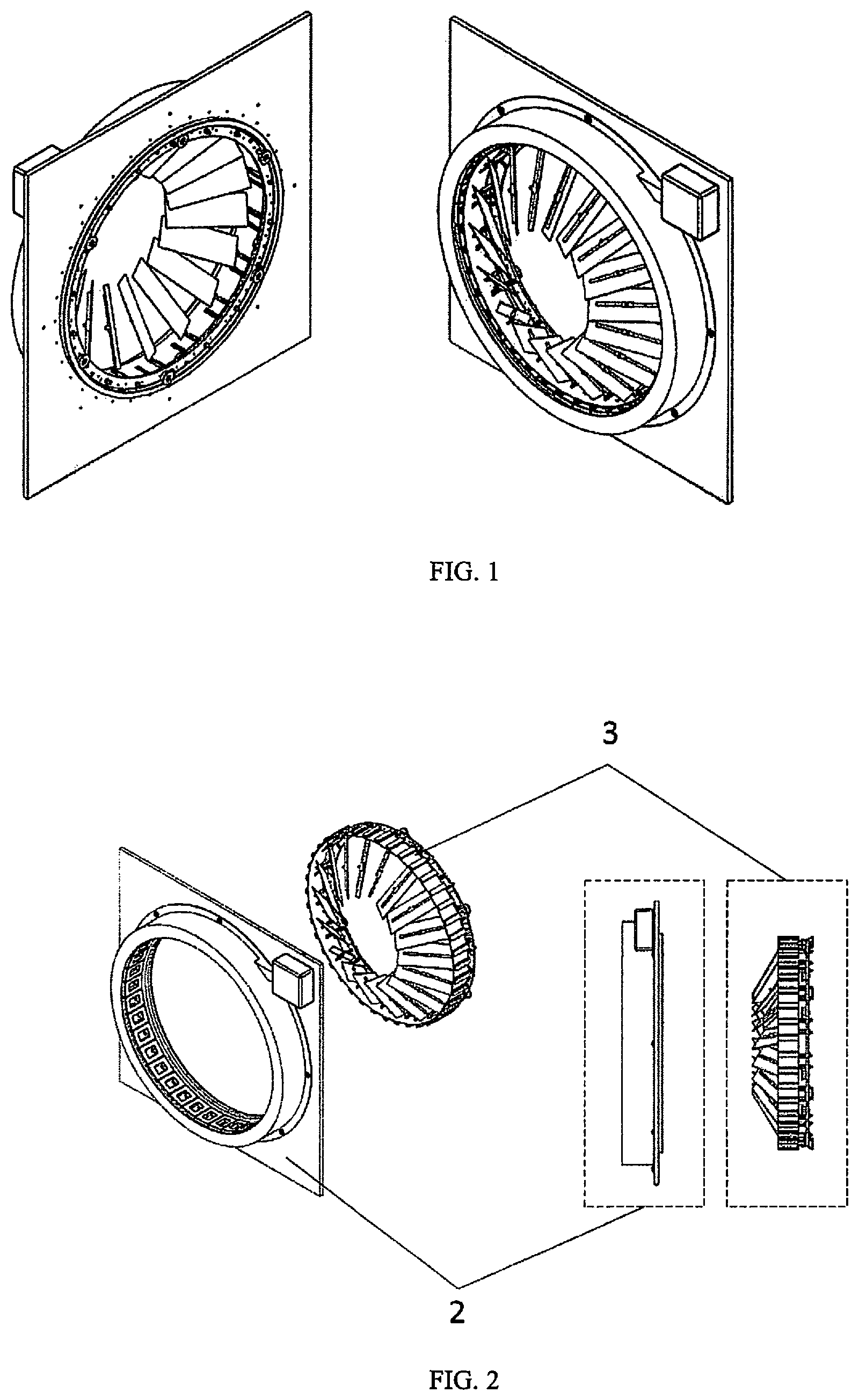 Patent US12155295 Figure 1 – Shaftless horizontal axis wind turbine