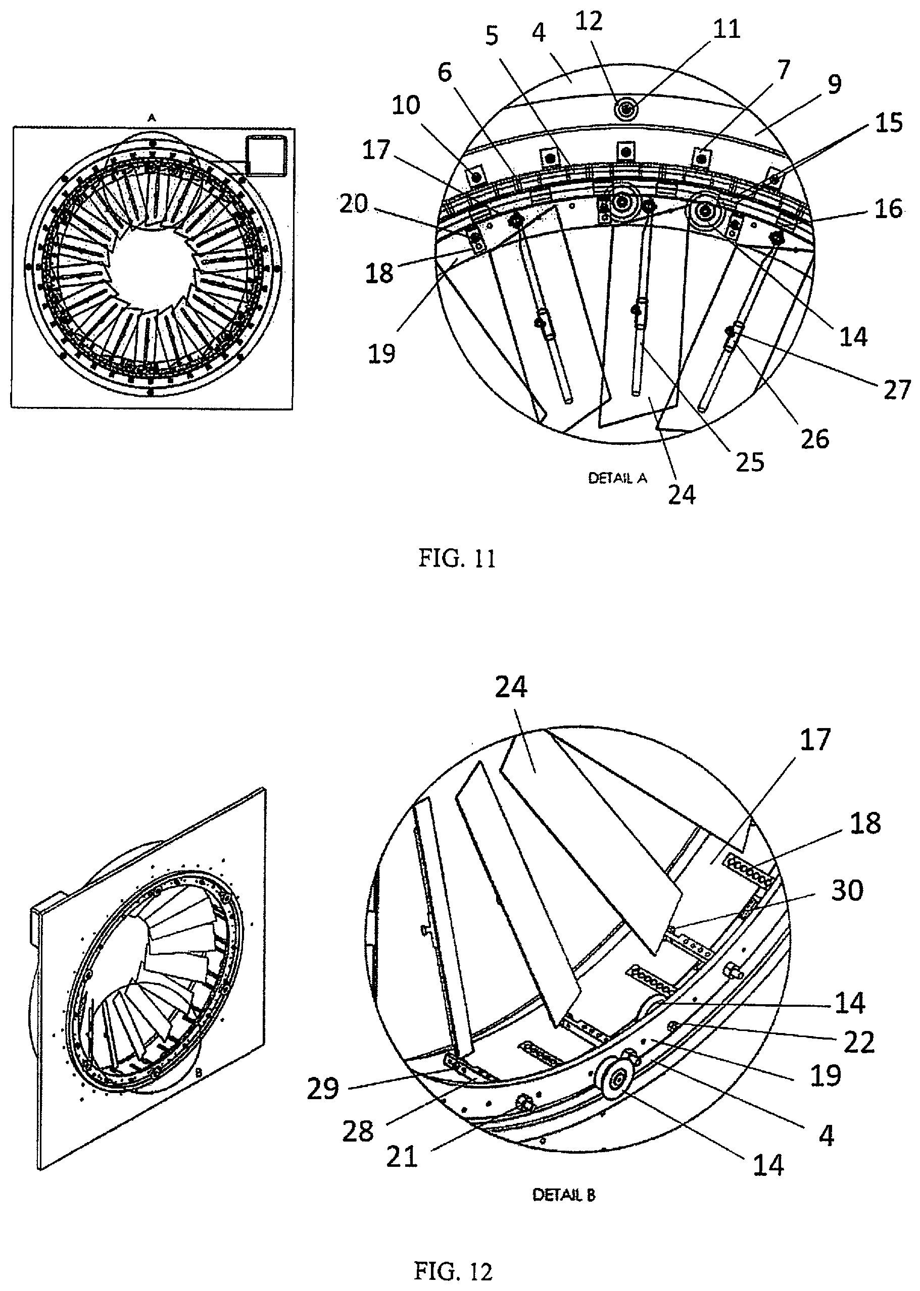 Patent US12155295 Figure 7 – Shaftless horizontal axis wind turbine