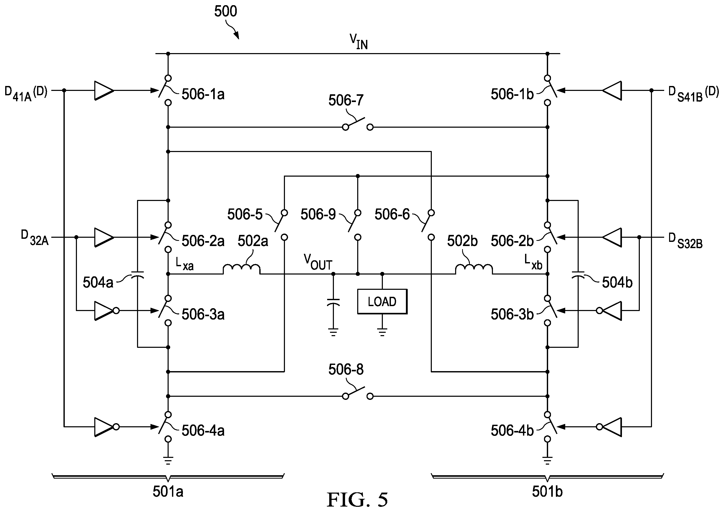 Patent US12155299 Figure 8 – Hybrid power converter with two-phase control of flying capacitor balancing
