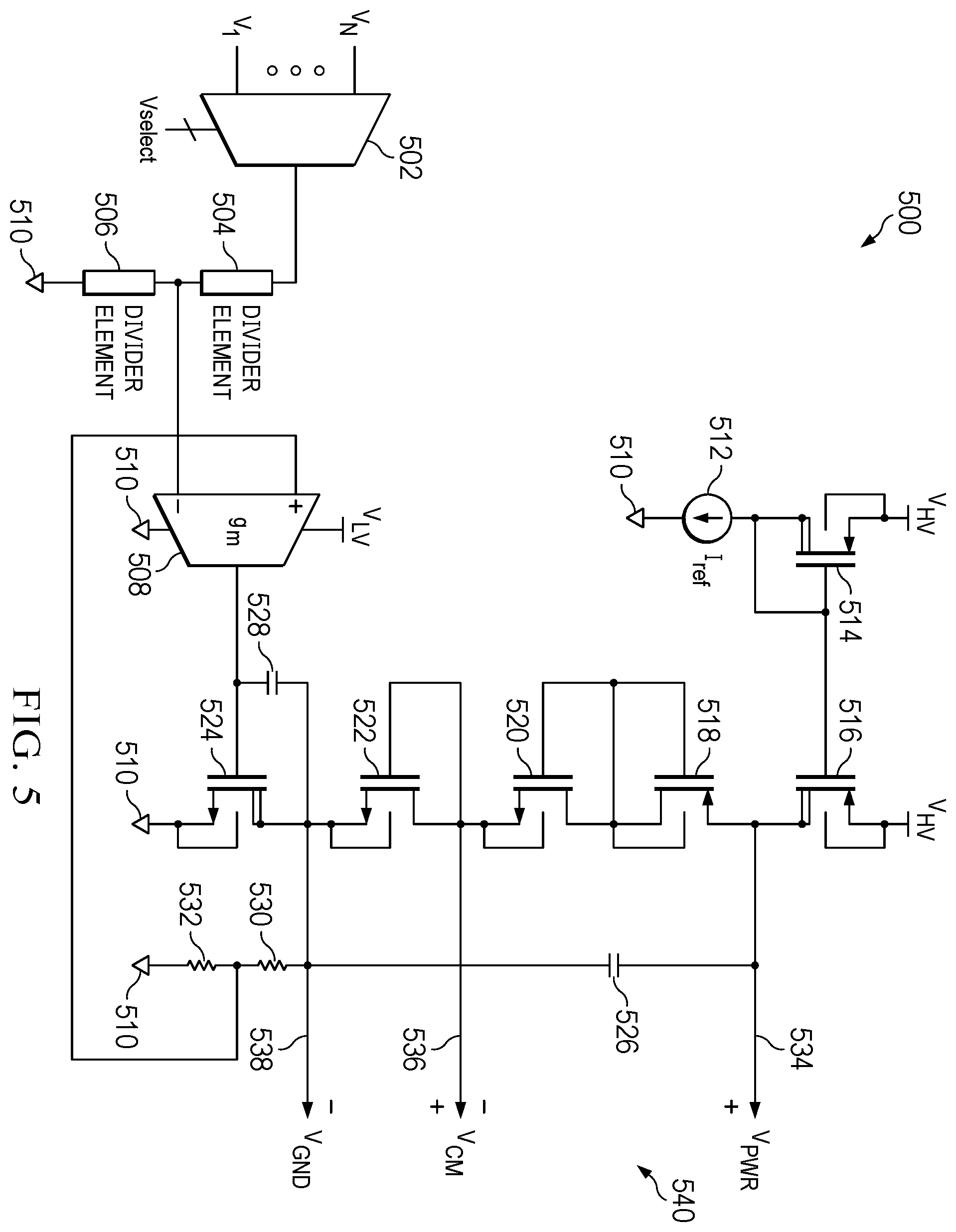 Patent US12155300 Figure 5 – Input dependent common mode biasing
