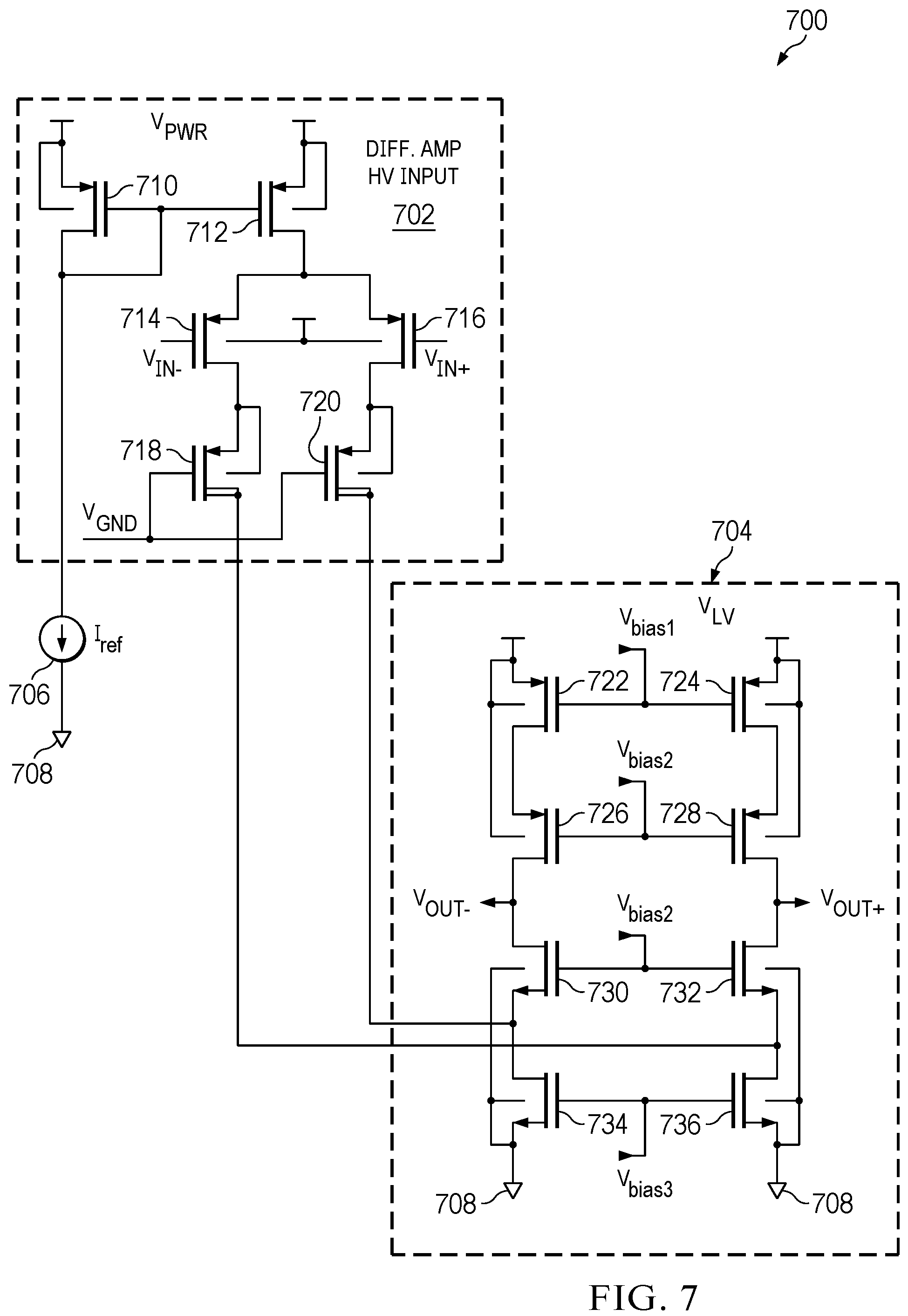Patent US12155300 Figure 7 – Input dependent common mode biasing