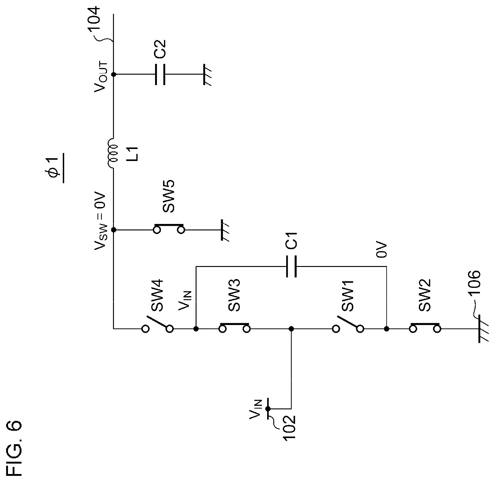 Patent US12155303 Figure 6 – Switching converter including controller circuit driving switches