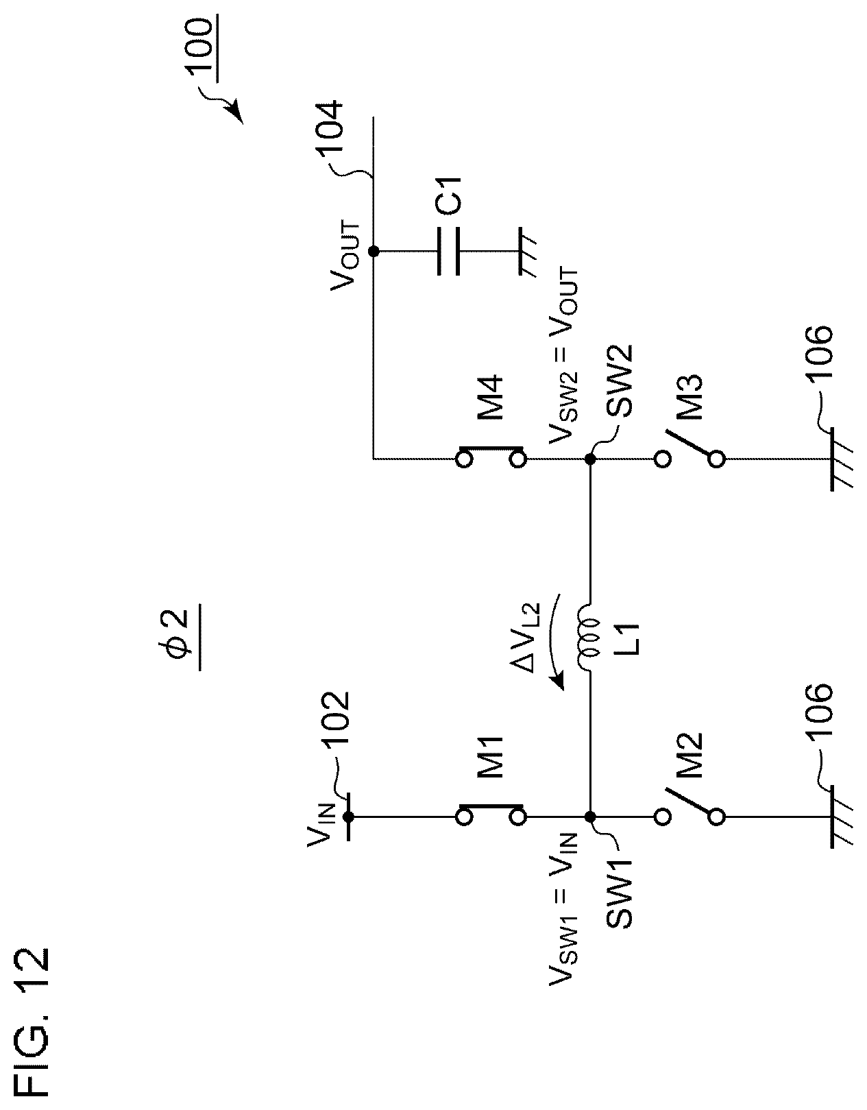 Patent US12155303 Figure 12 – Switching converter including controller circuit driving switches