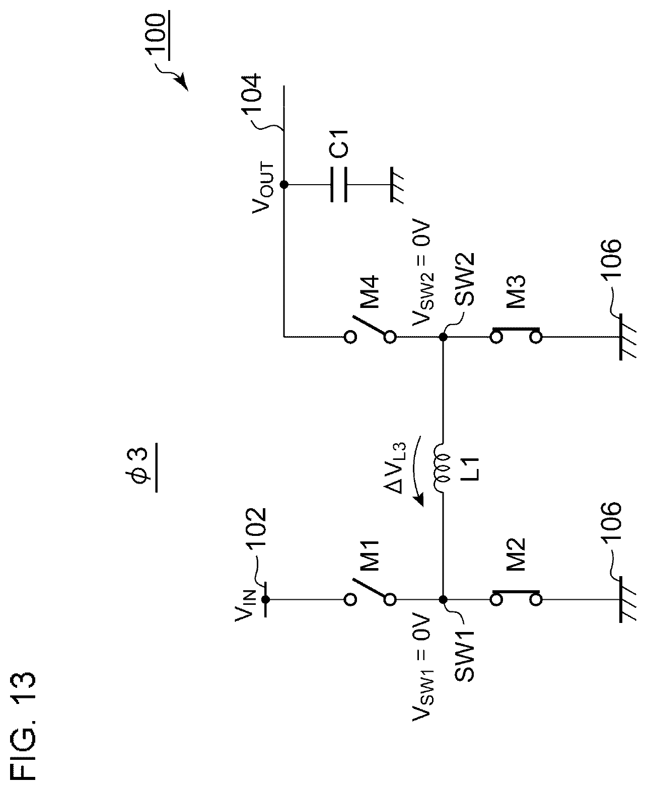 Patent US12155303 Figure 13 – Switching converter including controller circuit driving switches