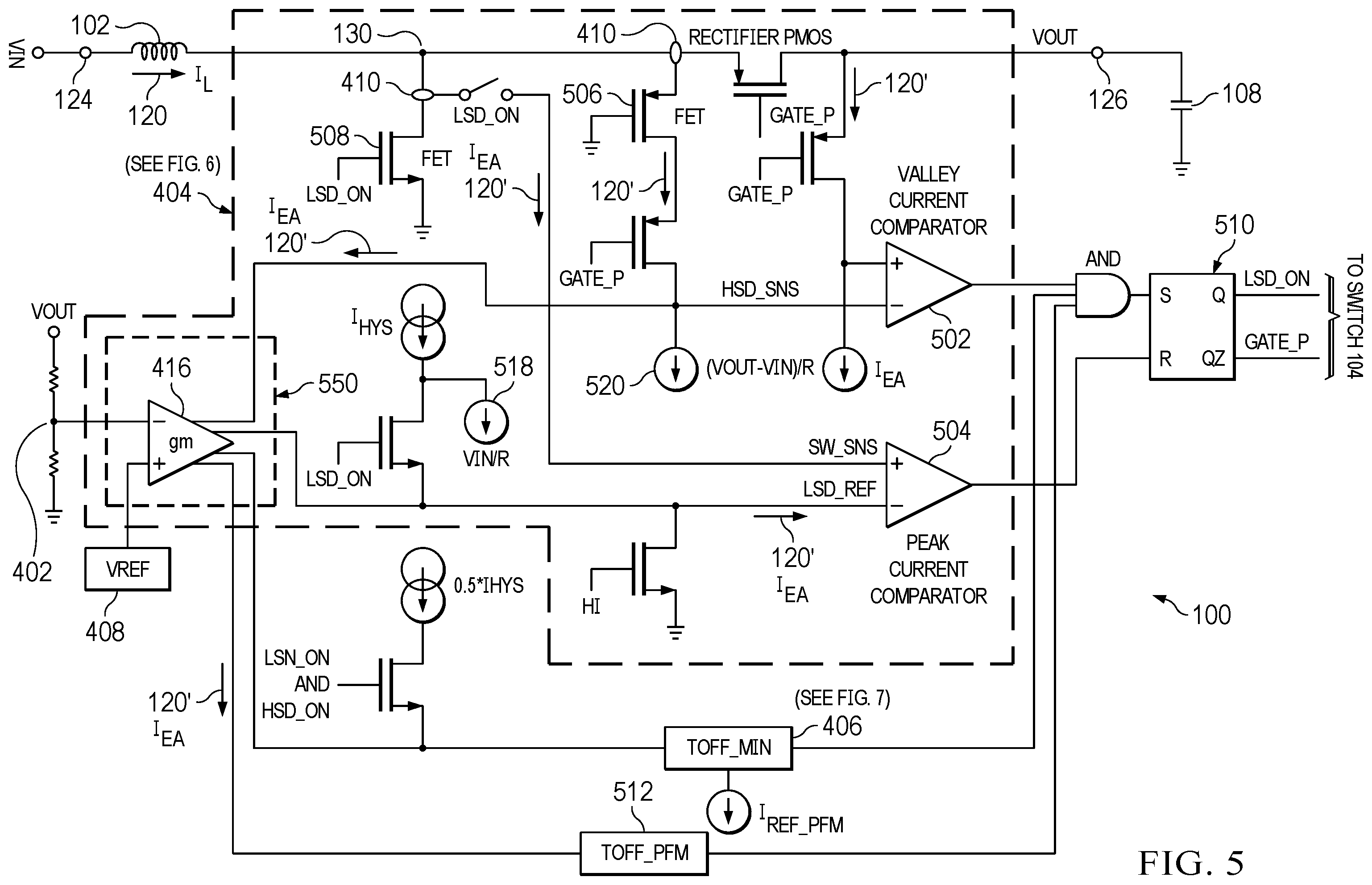 Patent US12155305 Figure 4 – Boost converter with wide average current limiting range