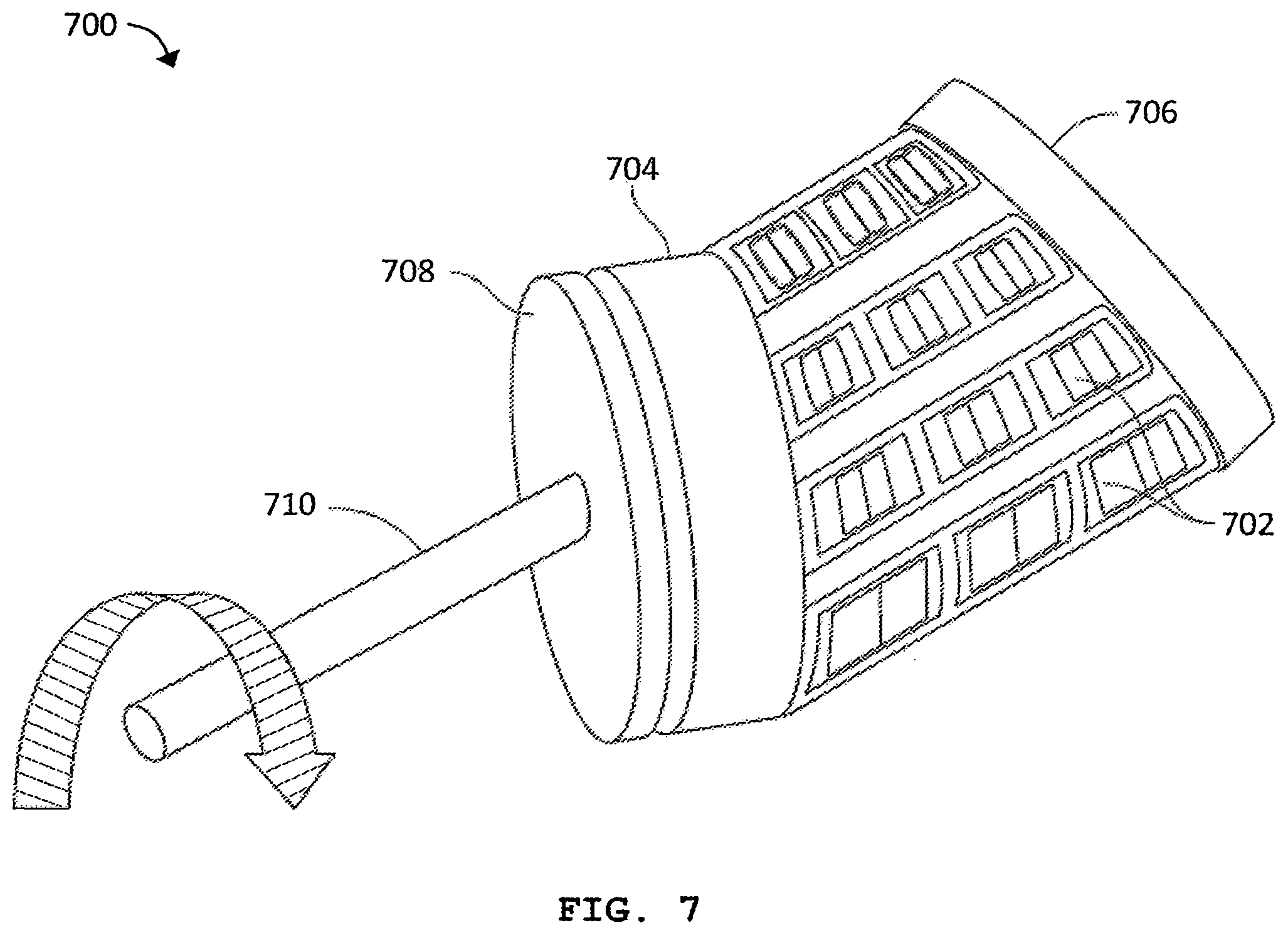 Patent US12155321 Figure 7 – Axial motor using wobble plate and electrostatic actuators