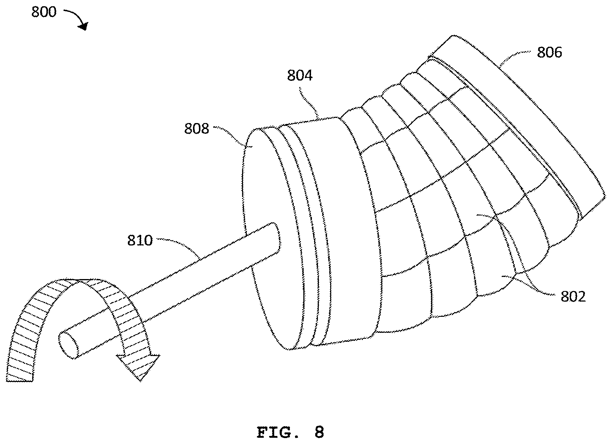 Patent US12155321 Figure 8 – Axial motor using wobble plate and electrostatic actuators