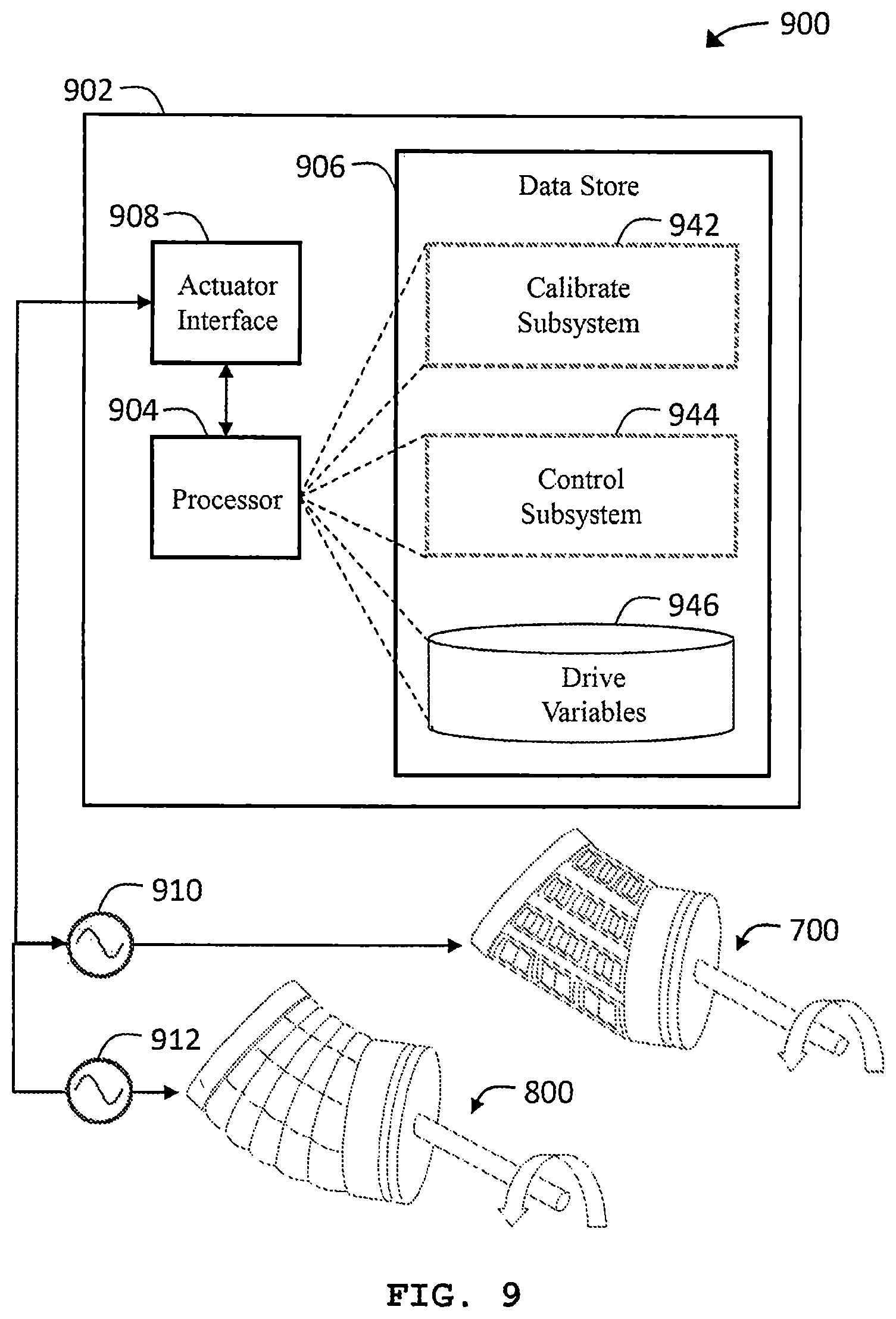Patent US12155321 Figure 9 – Axial motor using wobble plate and electrostatic actuators