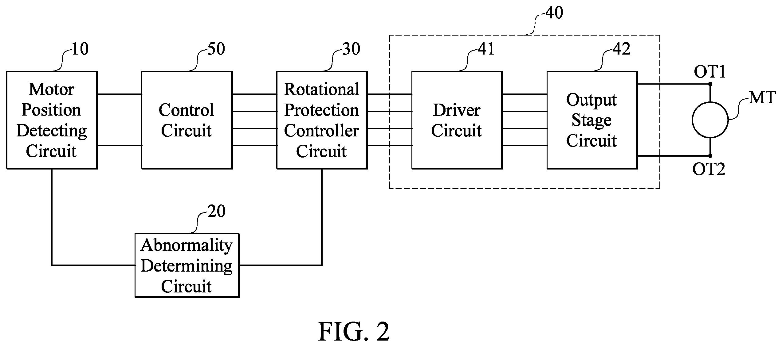 Patent US12155338 Figure 2 – Motor driver having motor abnormality detection mechanism