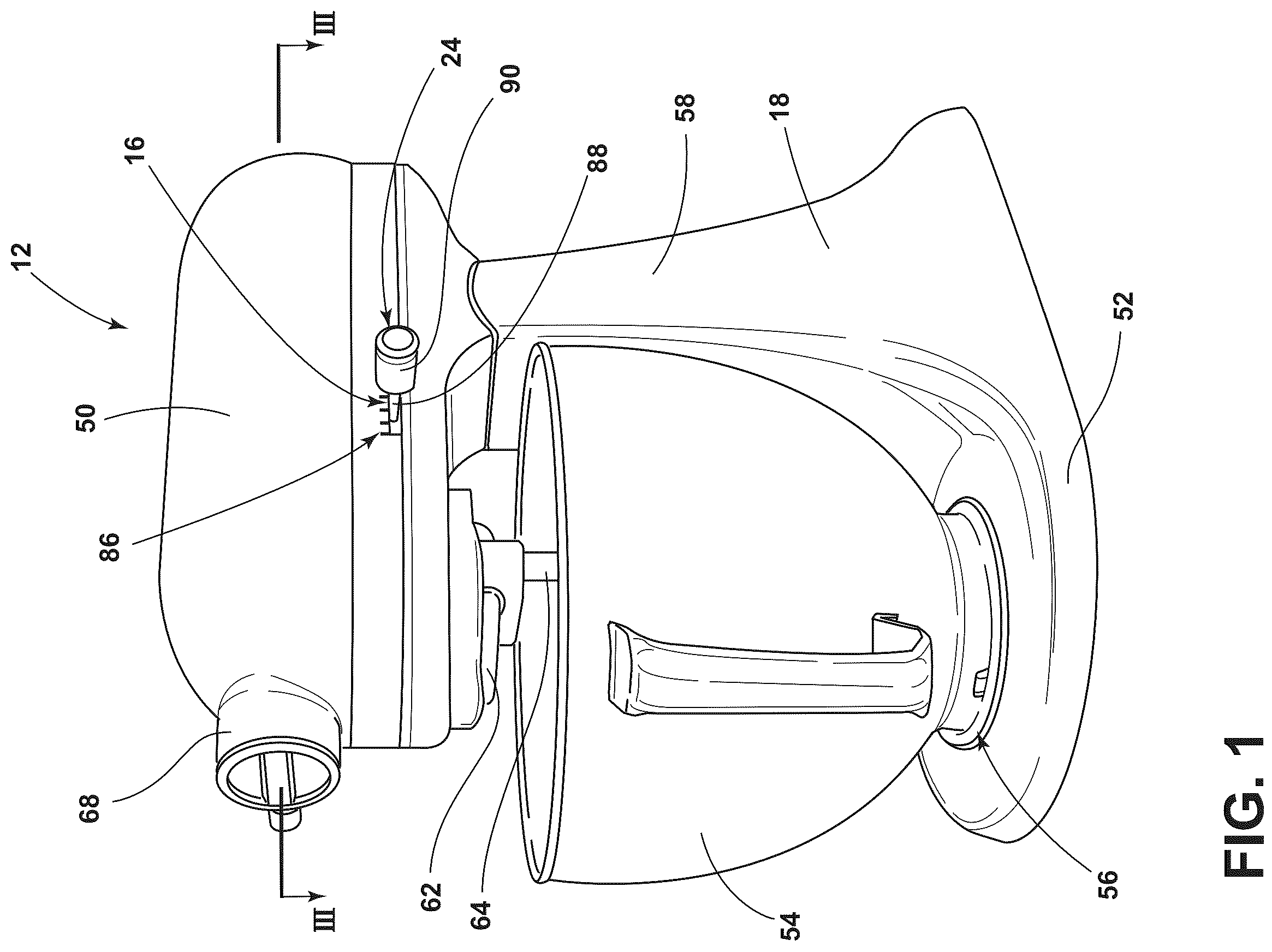 Patent US12155339 — Speed control assembly for appliance — Figure 1