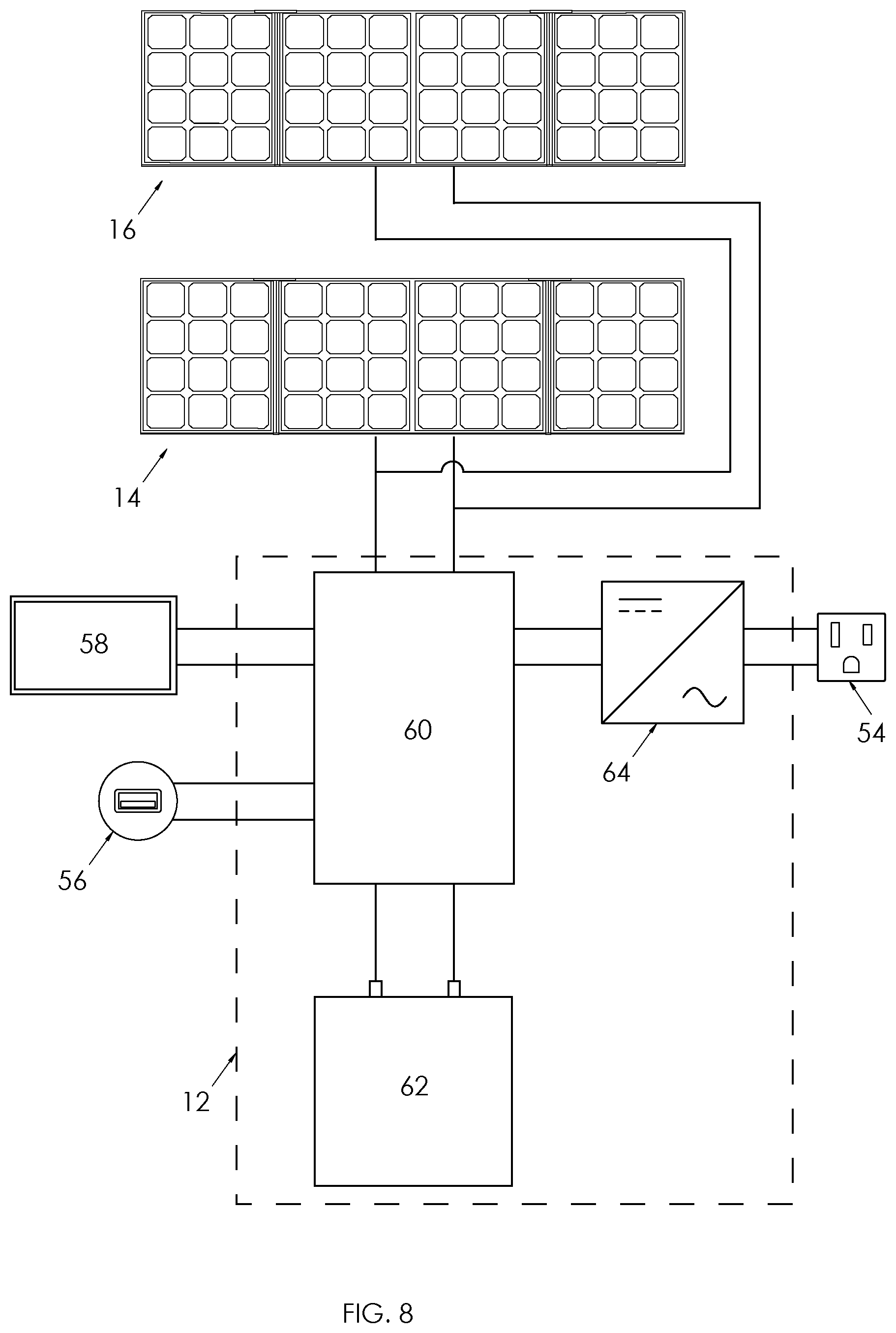 Patent US12155341 Figure 7 – Solar panels mounted on a briefcase