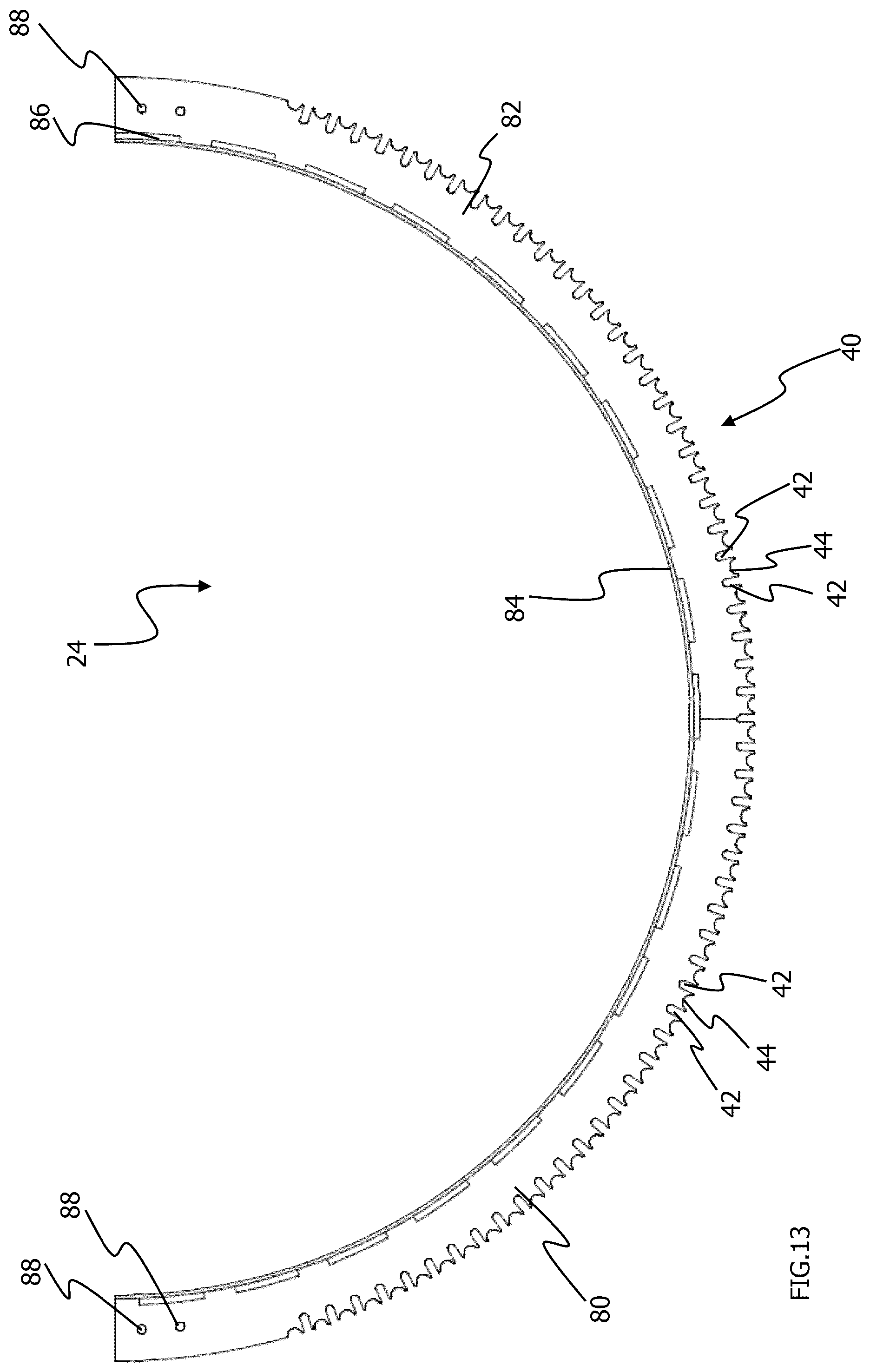 Patent US12155345 Figure 10 – Pivoting unit for a tracking apparatus for solar modules