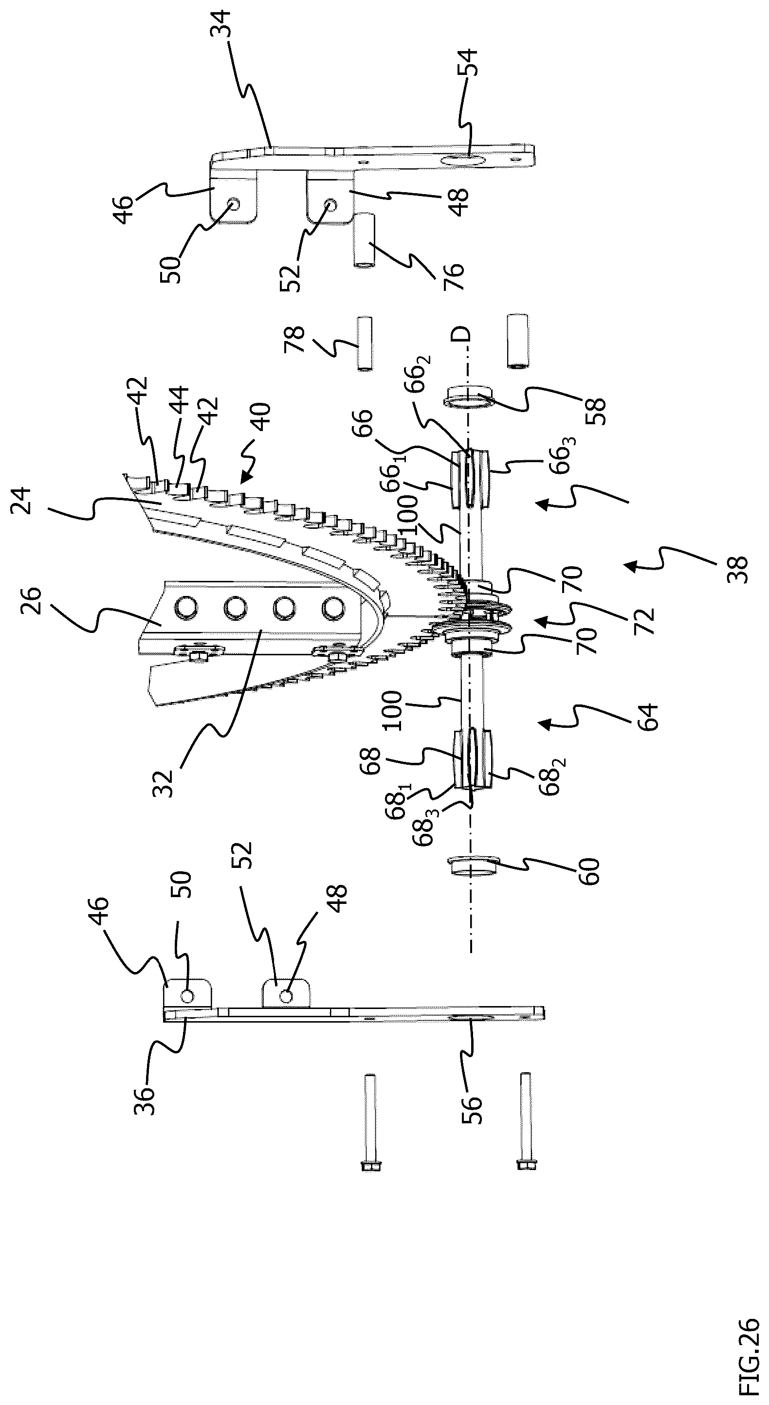 Patent US12155345 Figure 19 – Pivoting unit for a tracking apparatus for solar modules