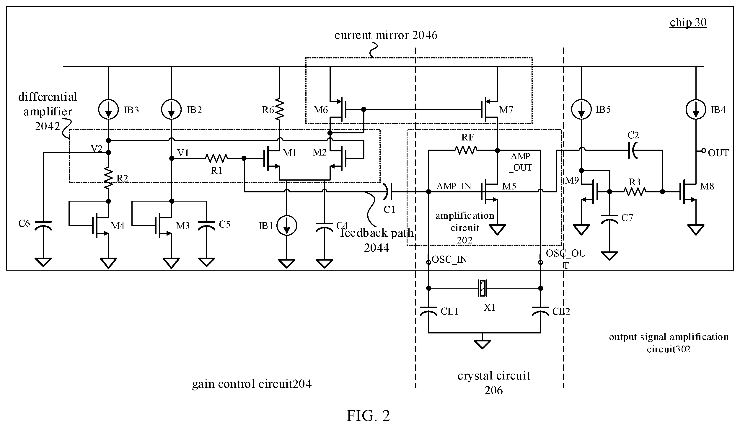 Patent US12155351 Figure 2 – Oscillator circuit, chip and electronic device