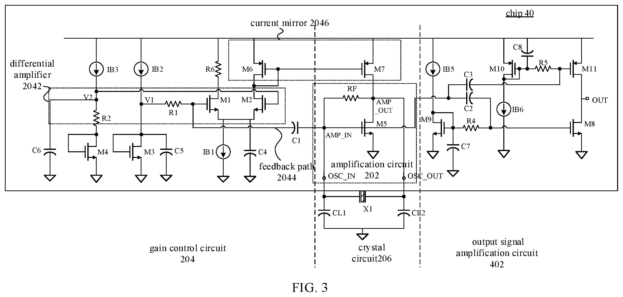 Patent US12155351 Figure 3 – Oscillator circuit, chip and electronic device