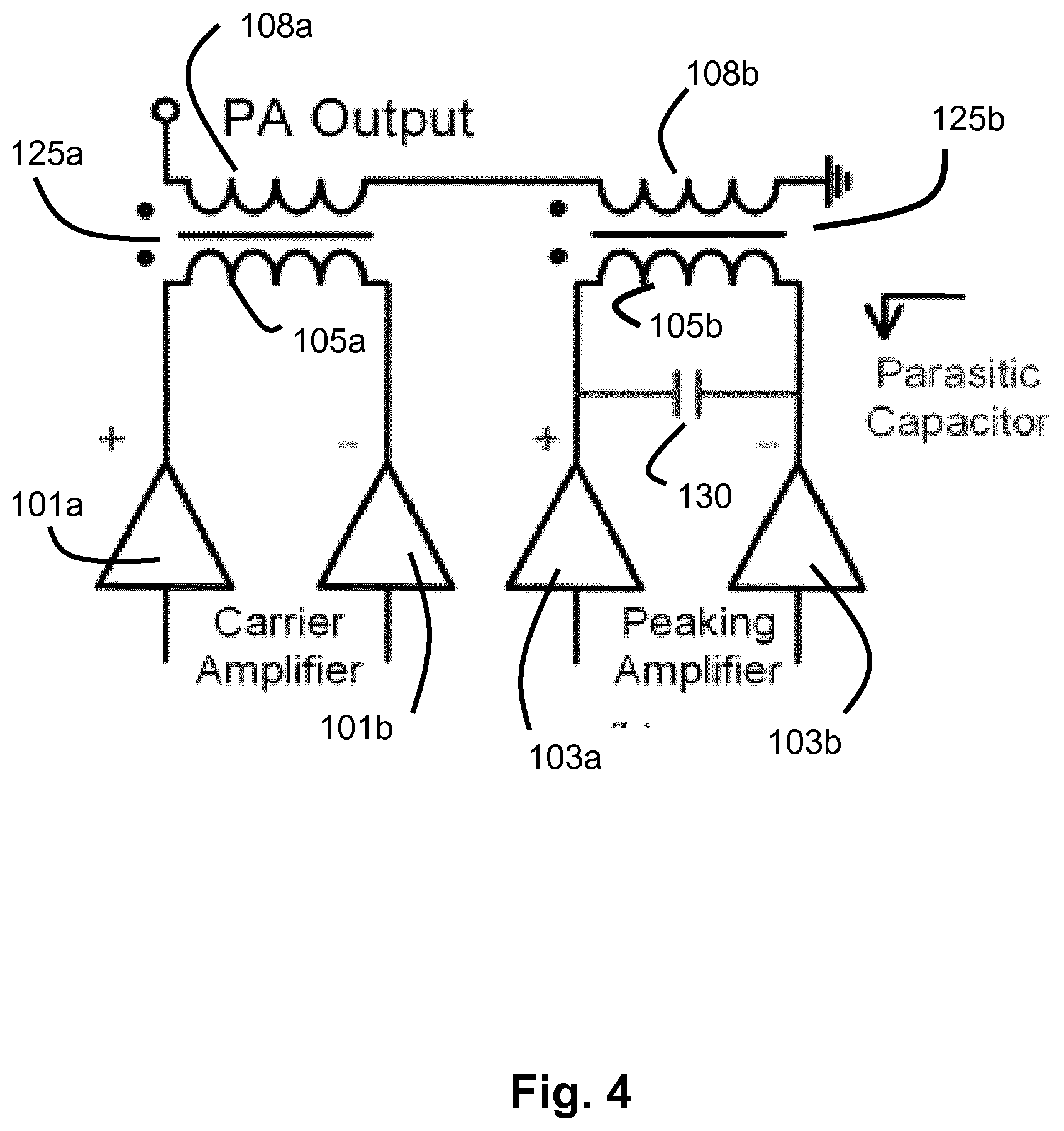 Patent US12155352 Figure 4 – Power amplifier arrangement