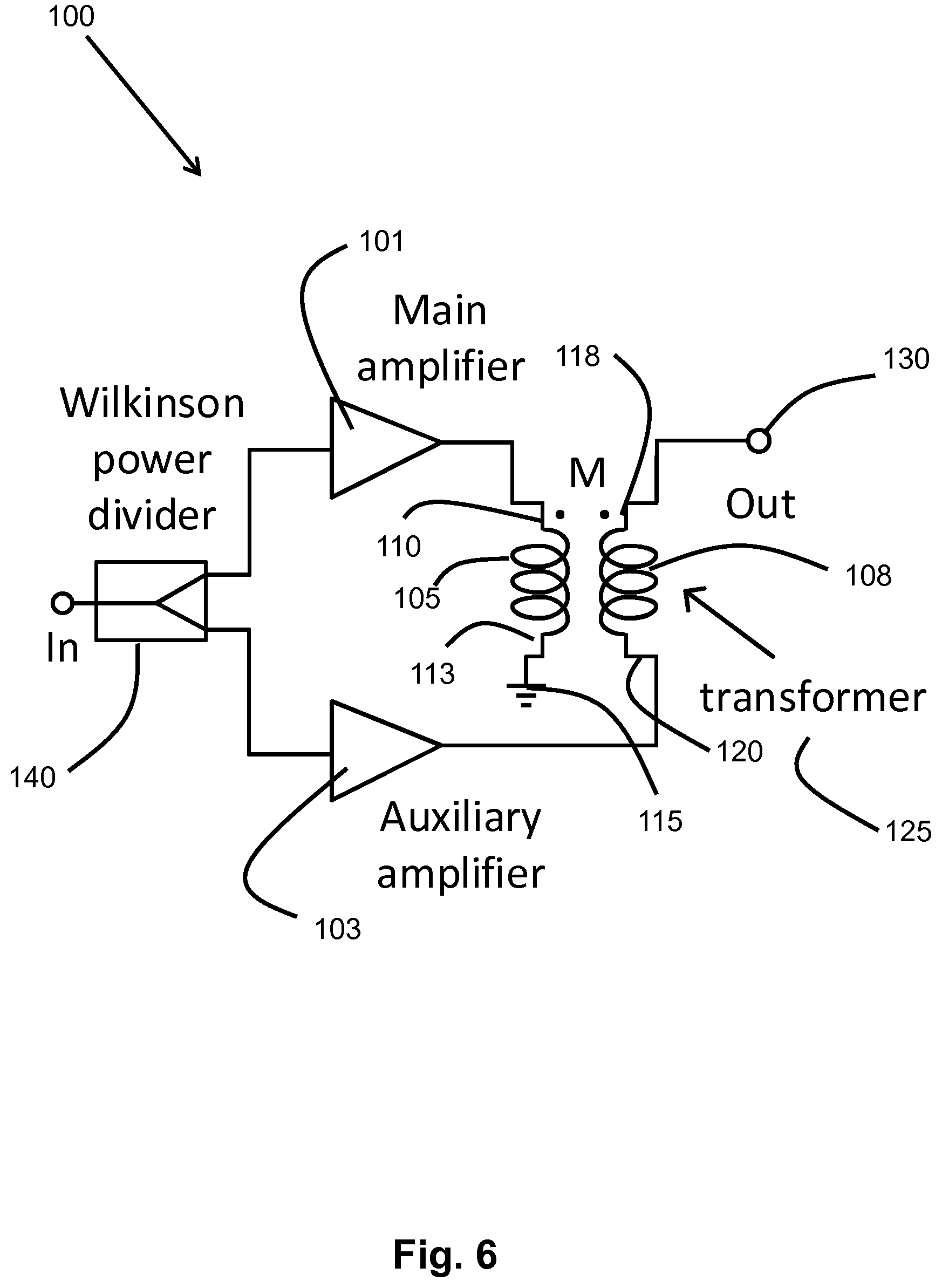 Patent US12155352 Figure 6 – Power amplifier arrangement