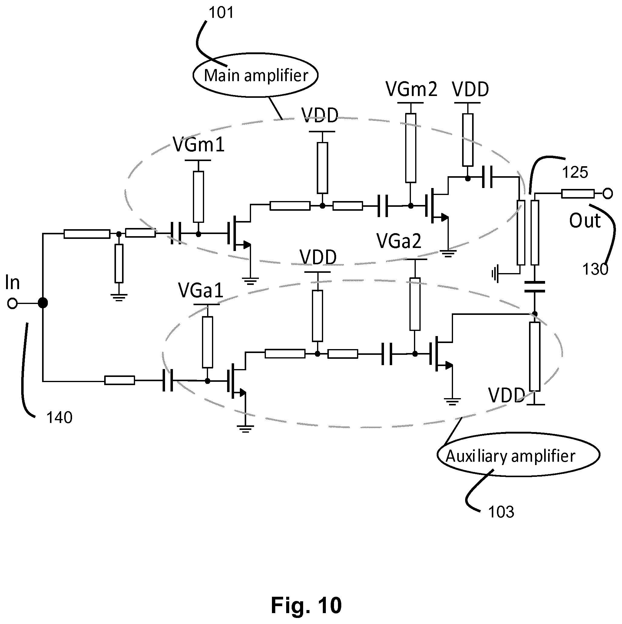 Patent US12155352 Figure 10 – Power amplifier arrangement