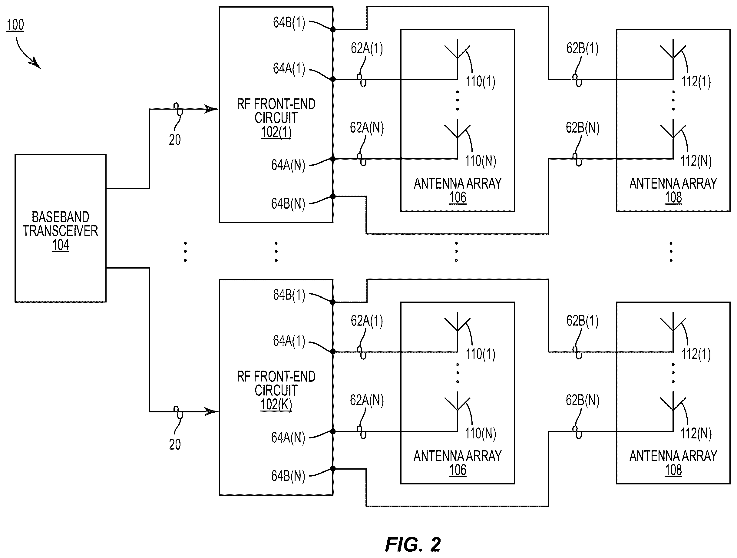 Patent US12155353 Figure 2 – Power amplifier with protection loops