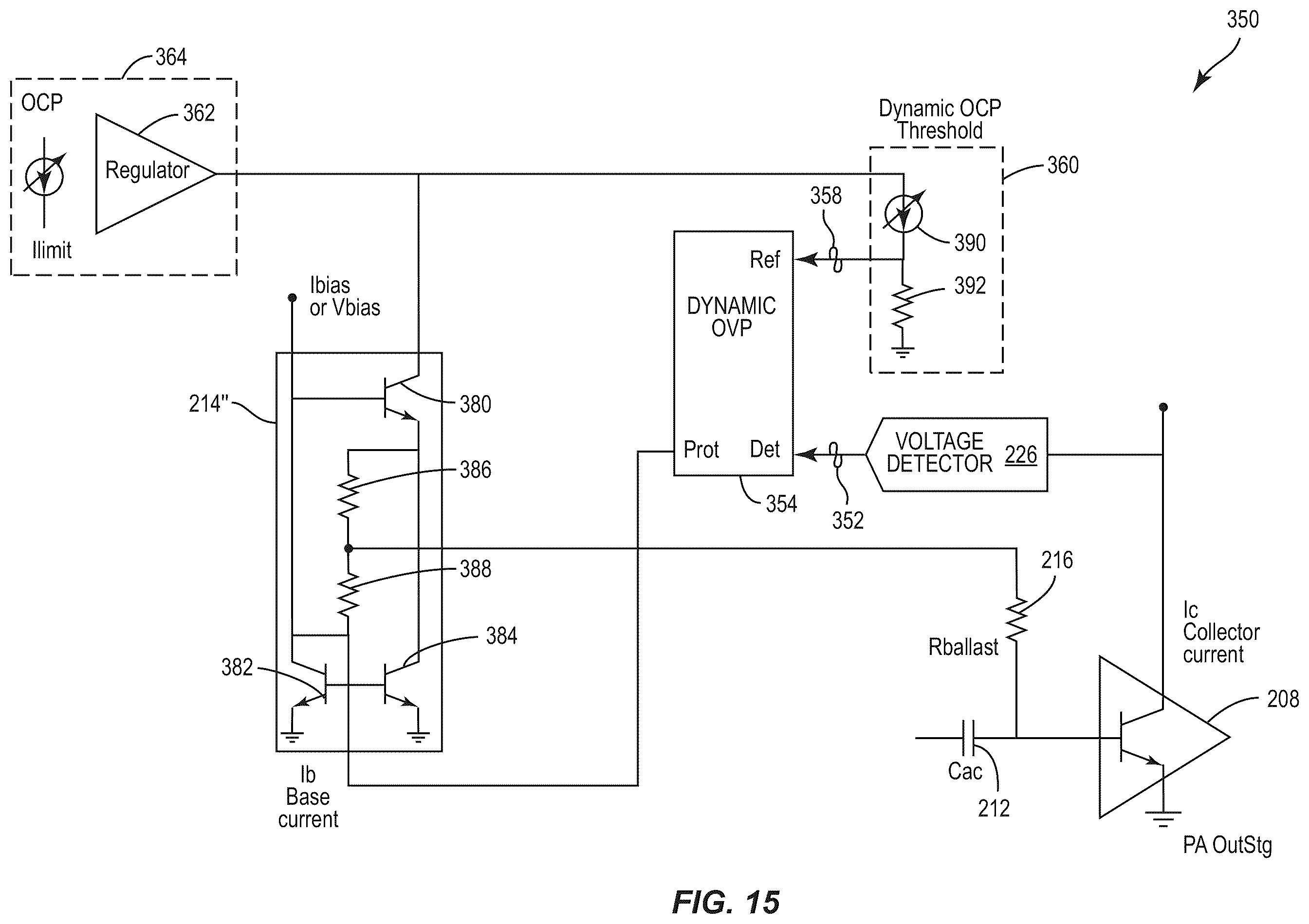 Patent US12155353 Figure 15 – Power amplifier with protection loops