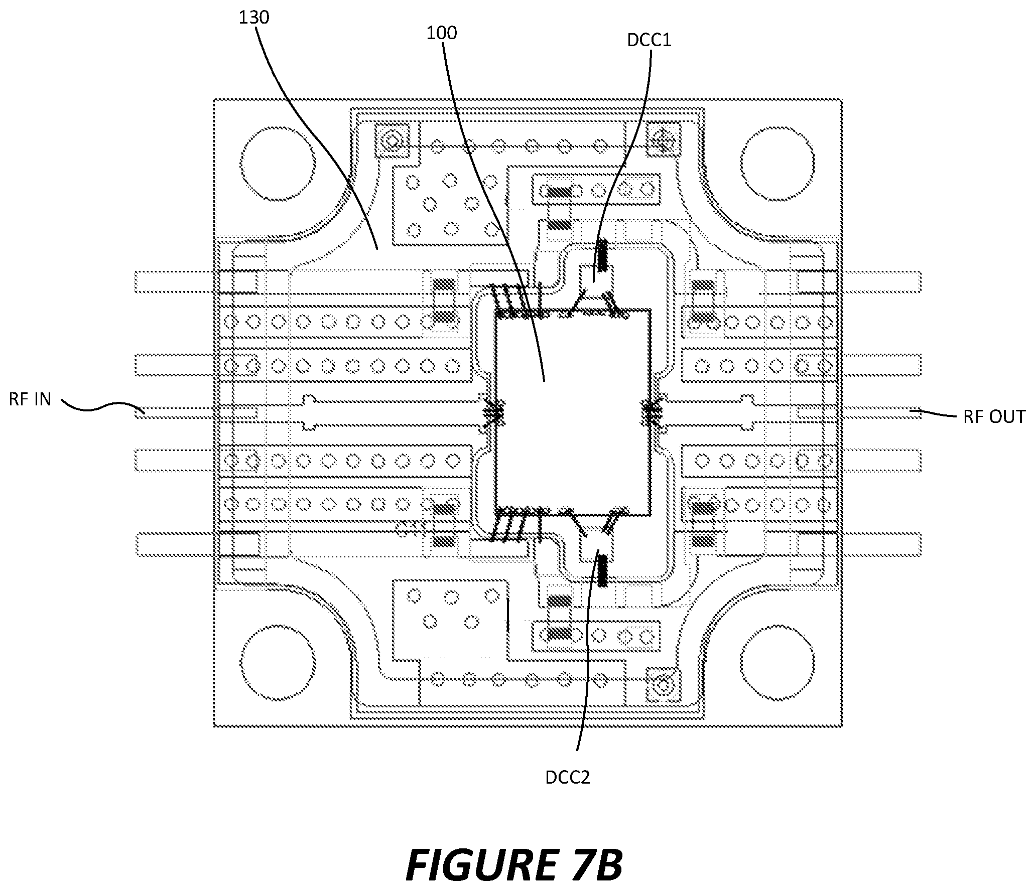 Patent US12155356 Figure 8 – Monolithic microwave integrated circuit device with internal decoupling capacitor
