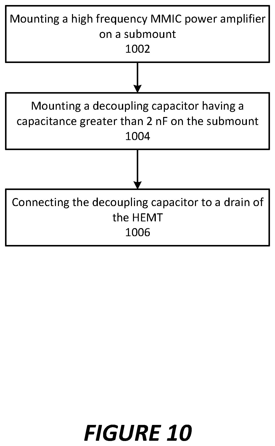 Patent US12155356 Figure 11 – Monolithic microwave integrated circuit device with internal decoupling capacitor
