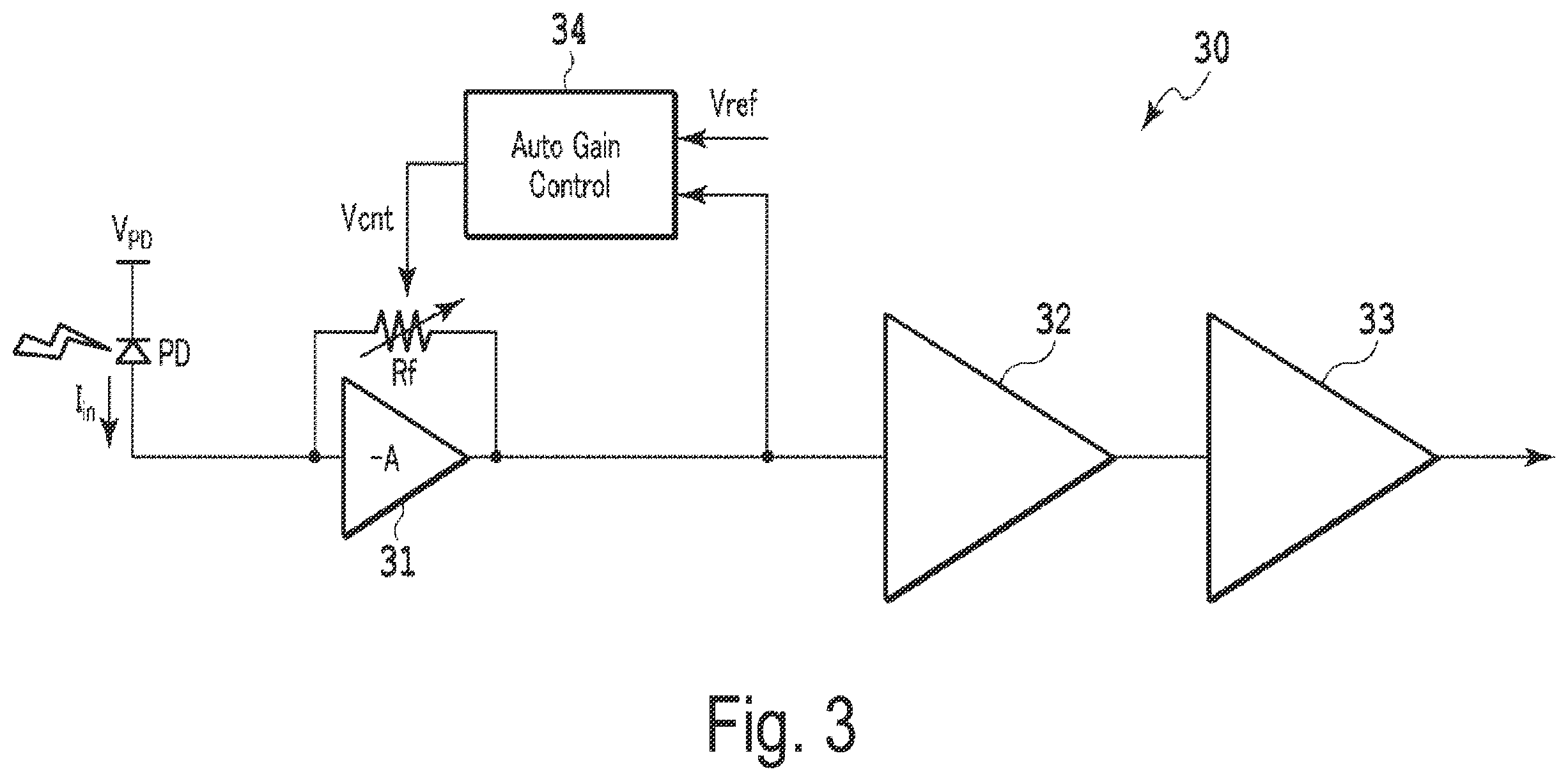 Patent US12155358 Figure 3 – Transimpedance amplifier