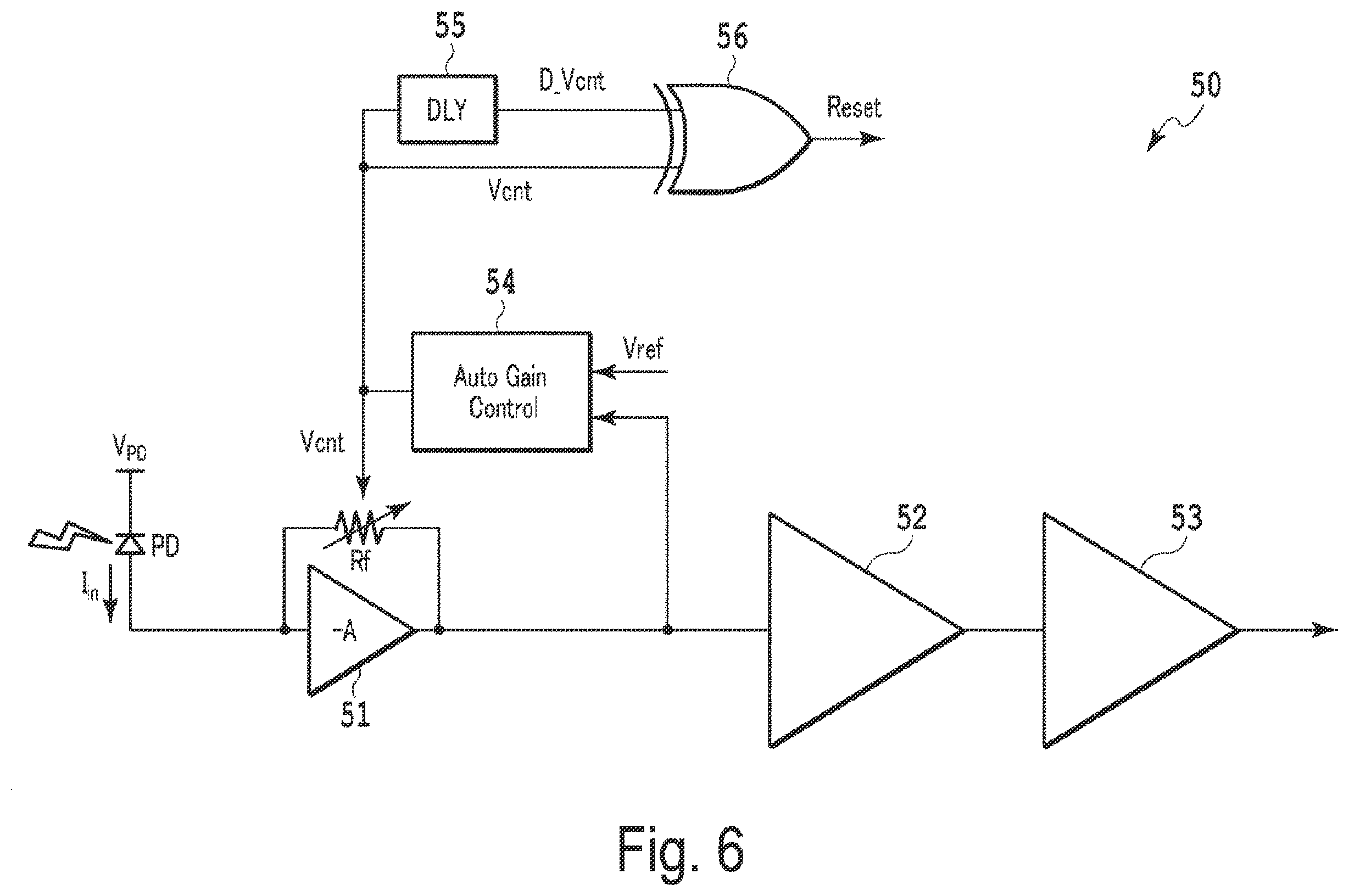 Patent US12155358 Figure 6 – Transimpedance amplifier