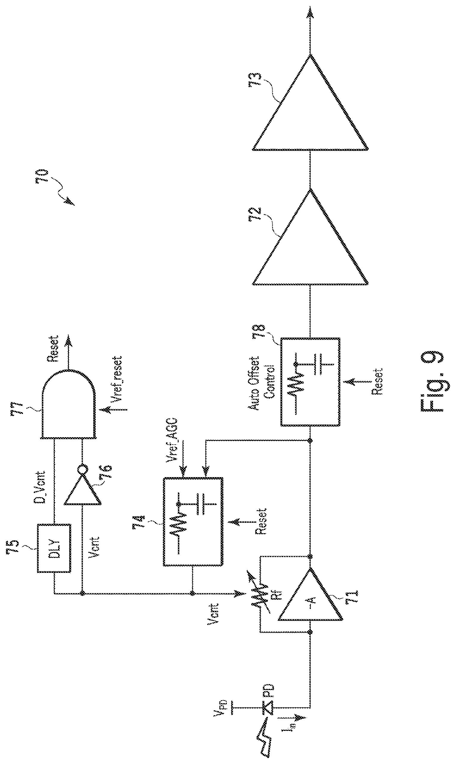 Patent US12155358 Figure 9 – Transimpedance amplifier