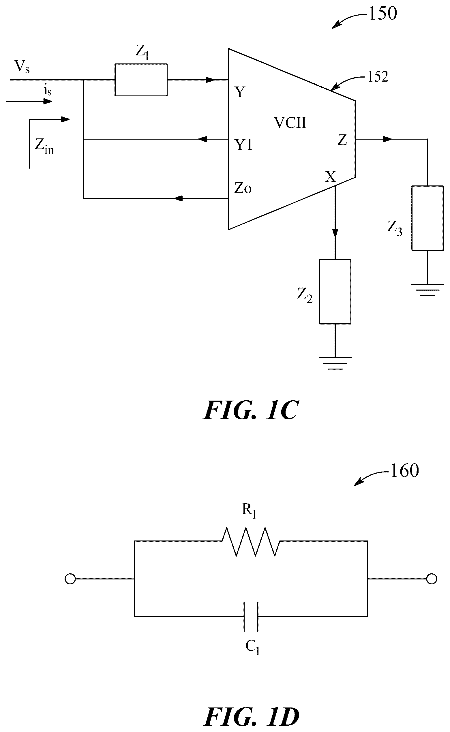 Patent US12155361 Figure 2 – VCII based tunable positive and negative impedance simulator and impedance multiplier