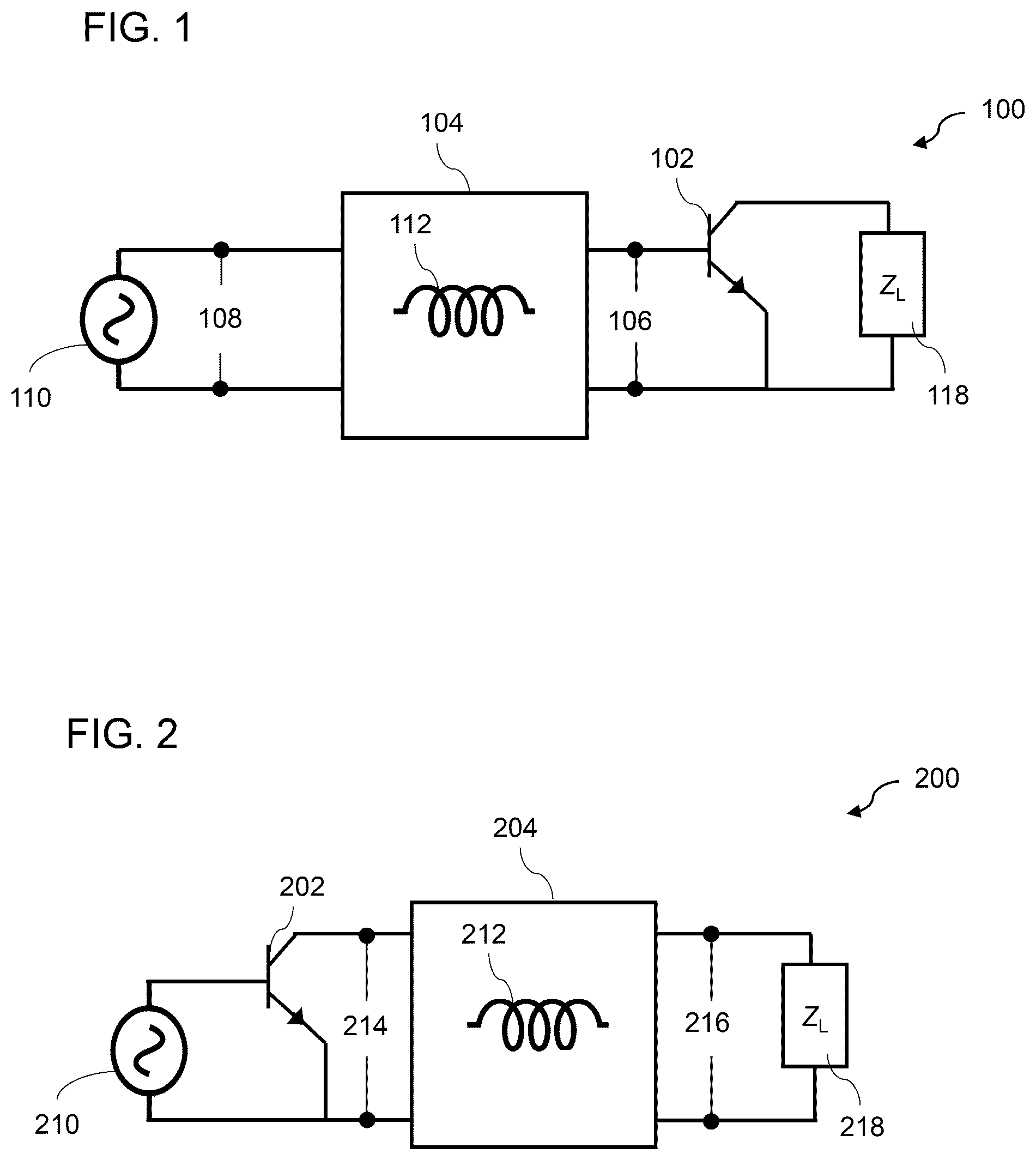 Patent US12155363 Figure 1 – Circuit device including an impedance matching network having at least one inductor formed by a film of superconductor material exhibiting kinetic sheet inductance