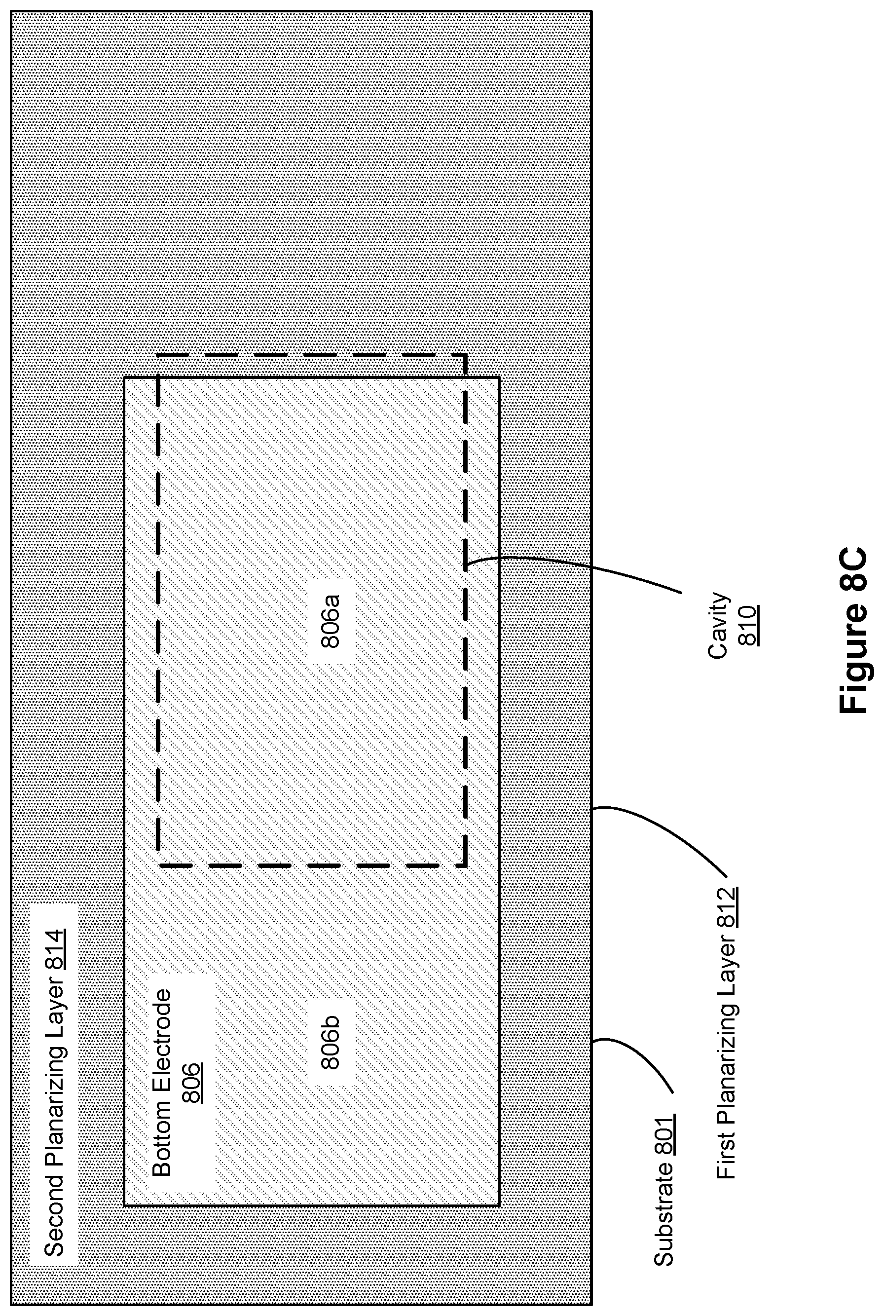 Patent US12155368 Figure 14 – Support structure for bulk acoustic wave resonator