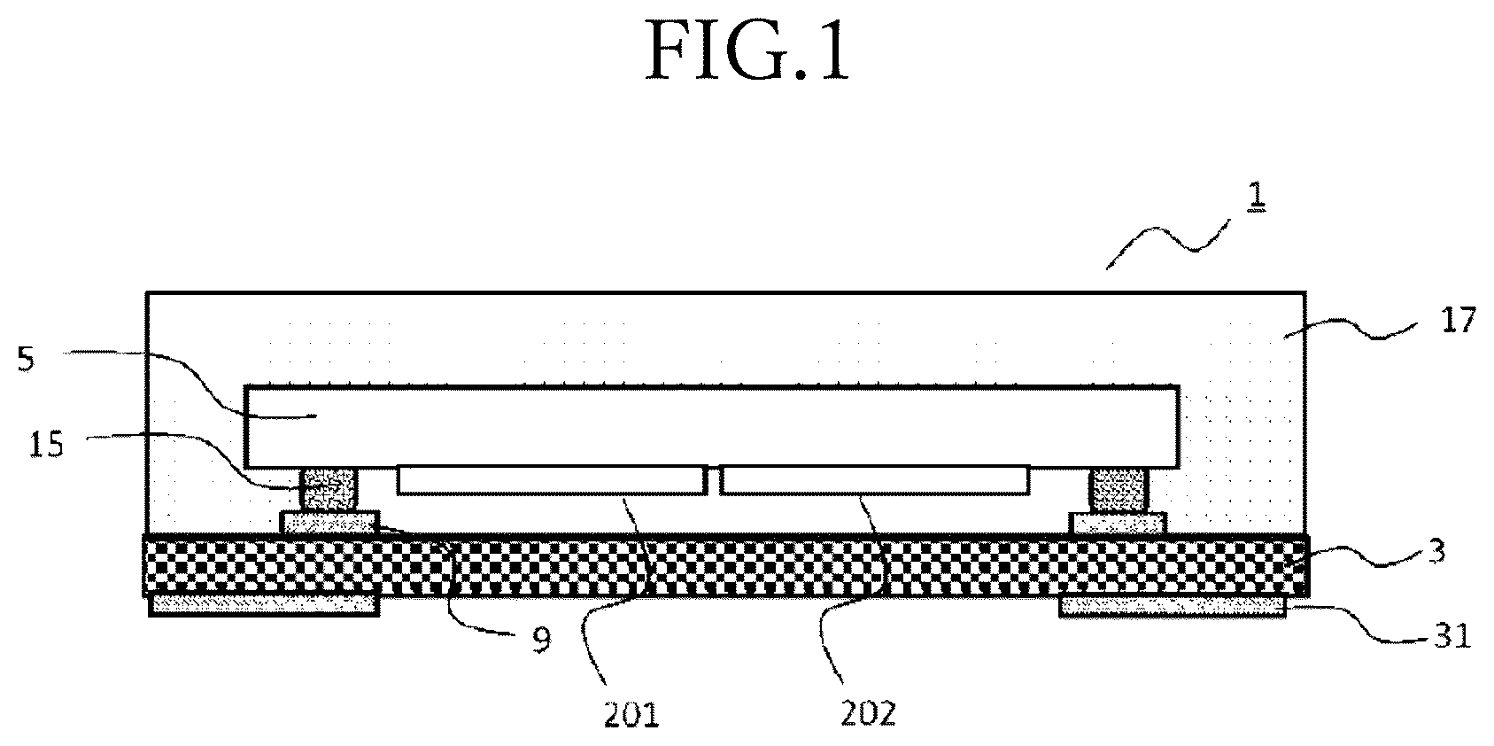 Patent US12155370 Figure 1 – Acoustic wave device, module having the same