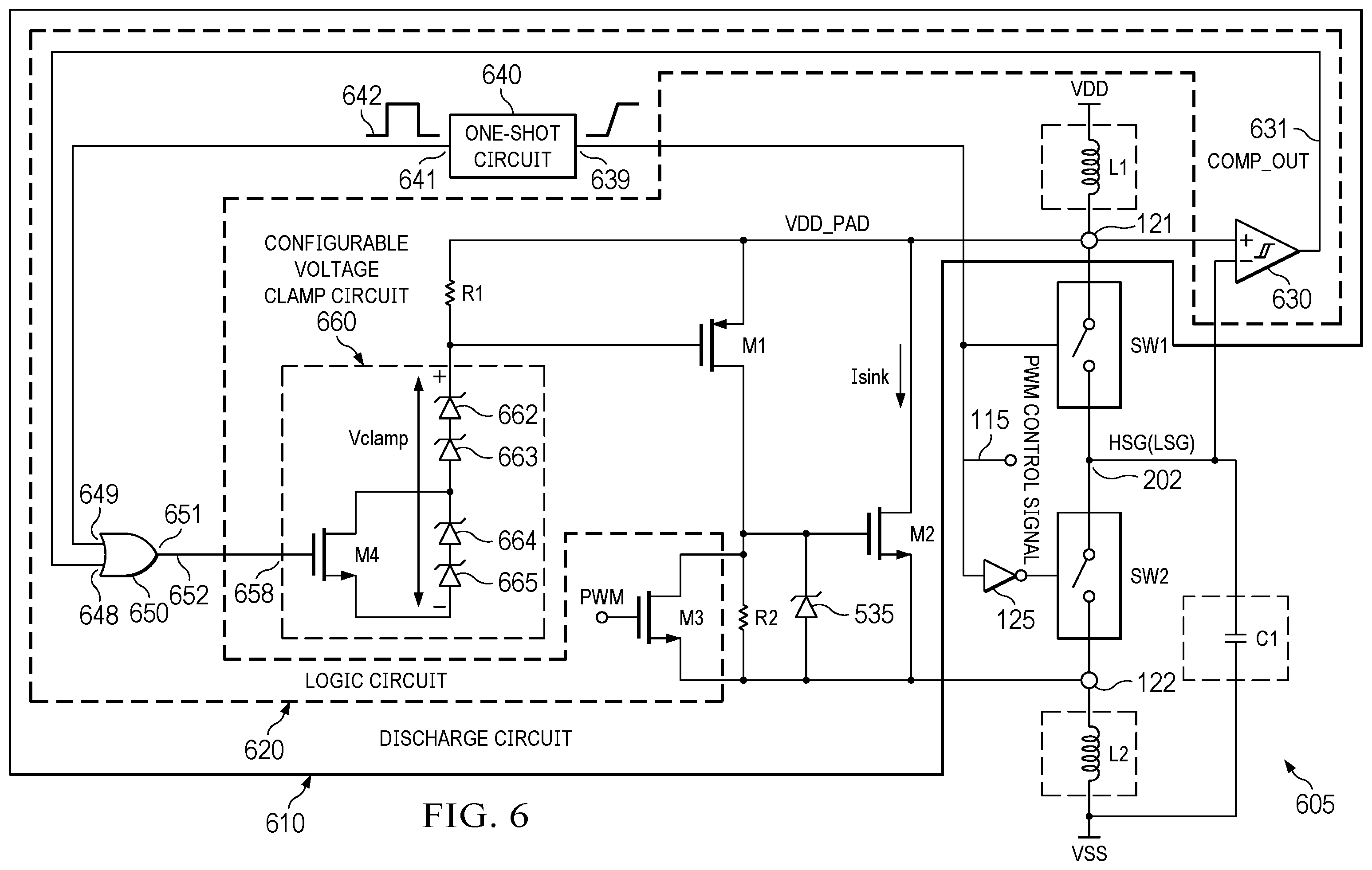 Patent US12155376 Figure 5 – Driver discharge circuit