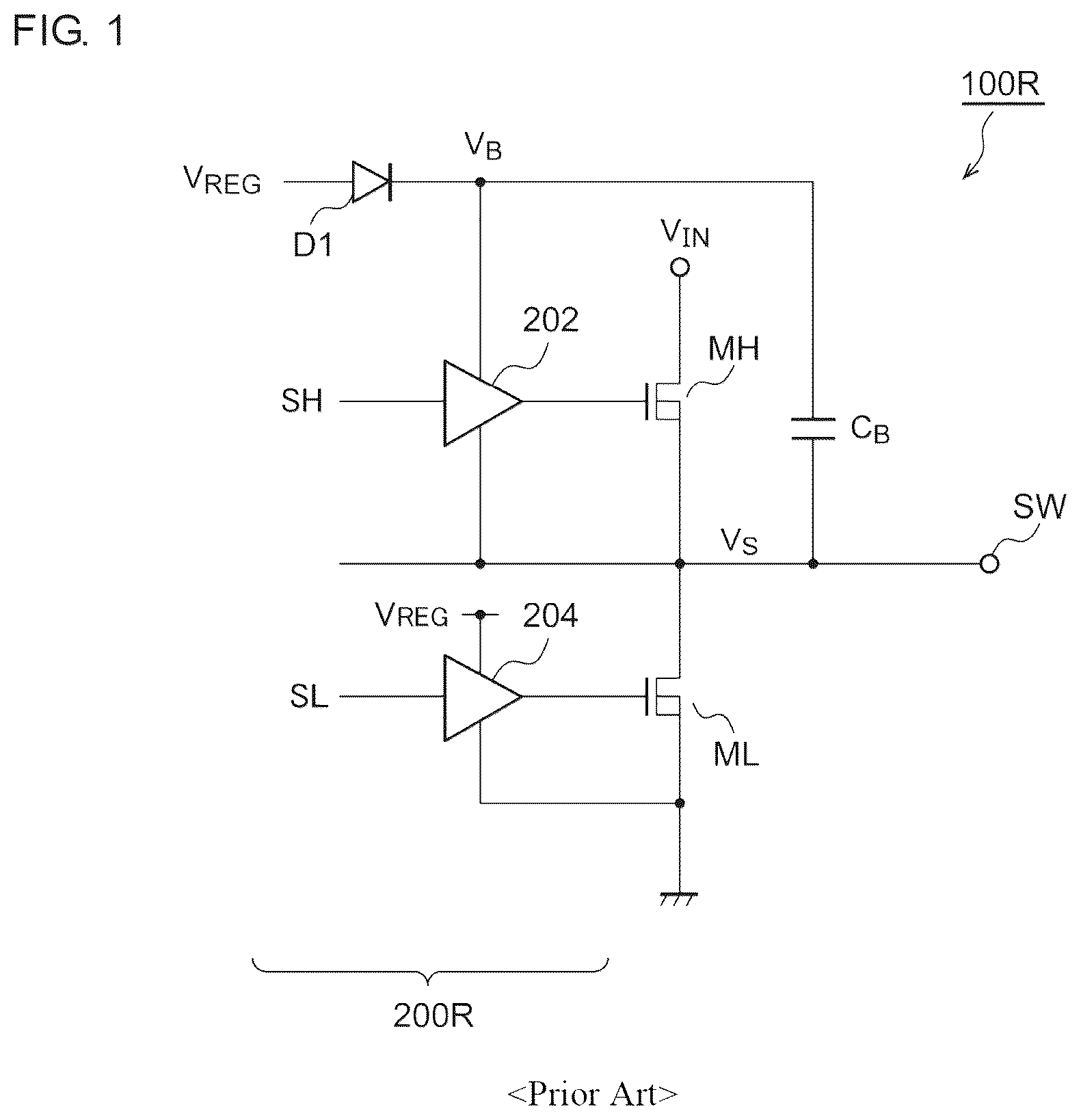 Patent US12155377 Figure 1 – Gate drive circuit of switching circuit including n-channel type transistor